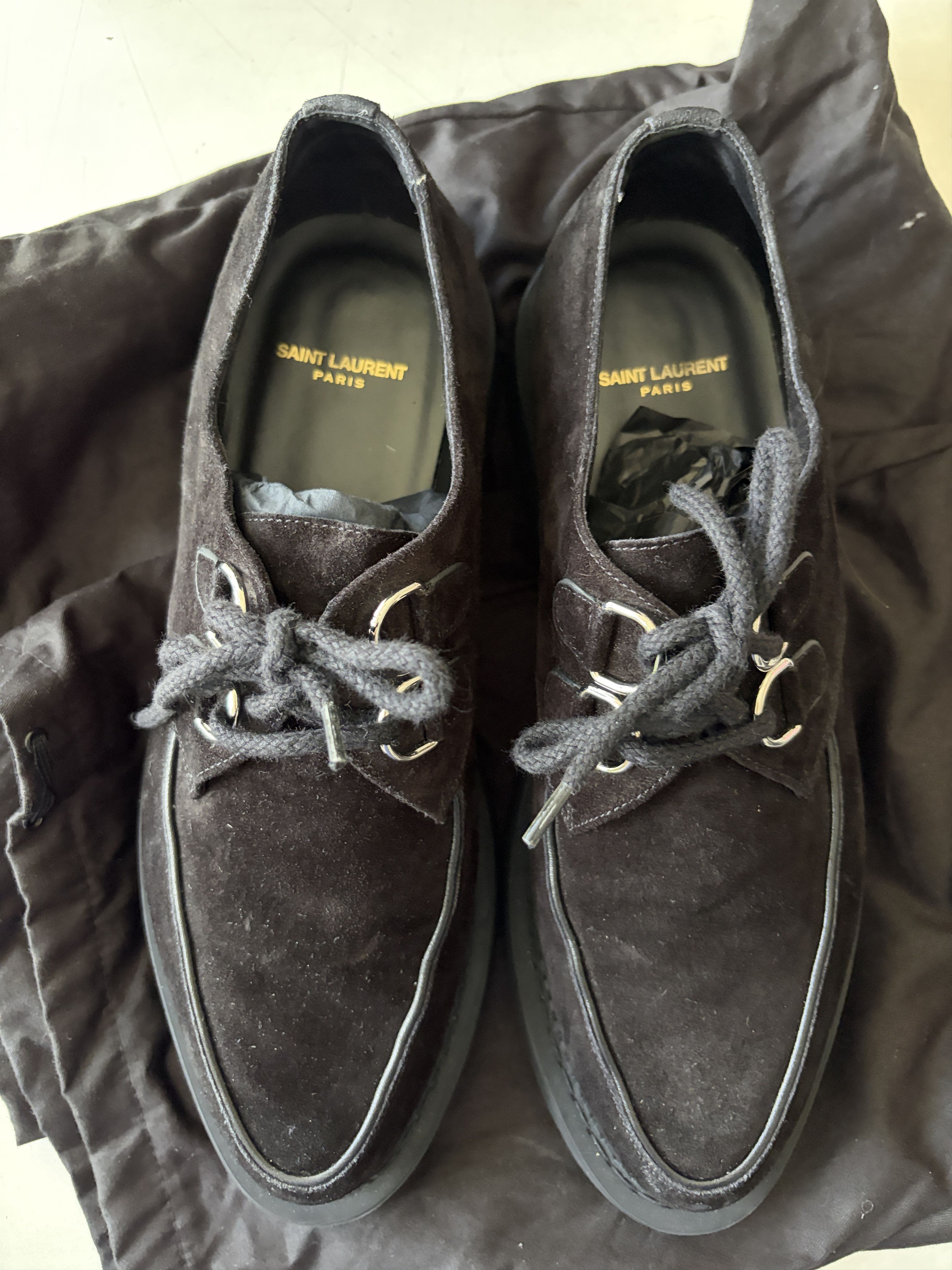 Saint Laurent Paris Saint Laurent Teddy Derby shoes black suede sz 10 (43) Size US 10 / EU 43 - 2 Thumbnail