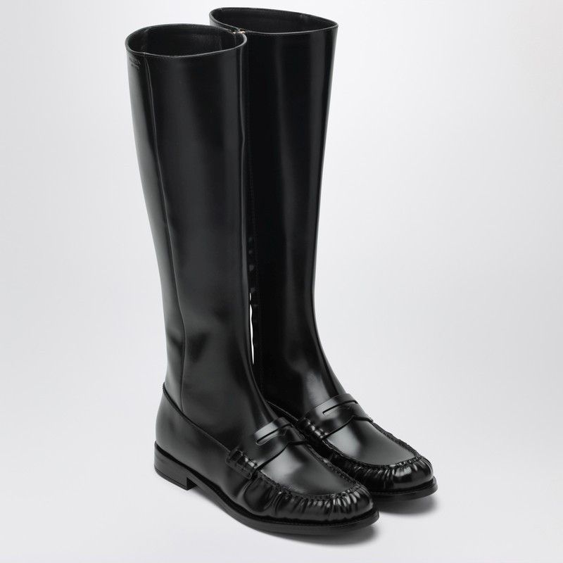 Prada Prada Penny Boots In Black Glossy Leather Size US 10 / IT 40 - 1 Thumbnail