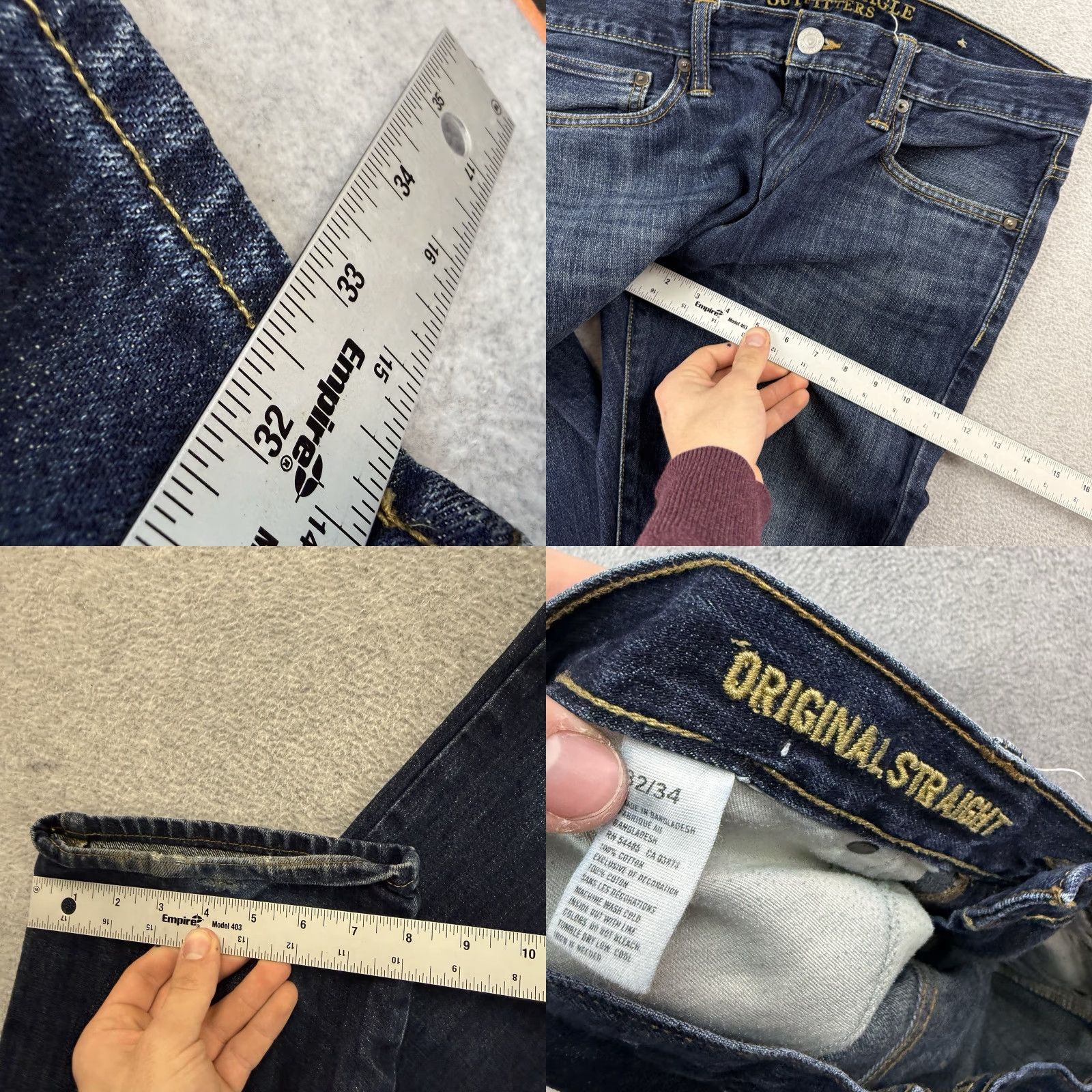 American Eagle Outfitters American Eagle Jeans Mens 32x34 Blue Original Straight Denim Dark Wash Casual Size US 32 / EU 48 - 8 Thumbnail