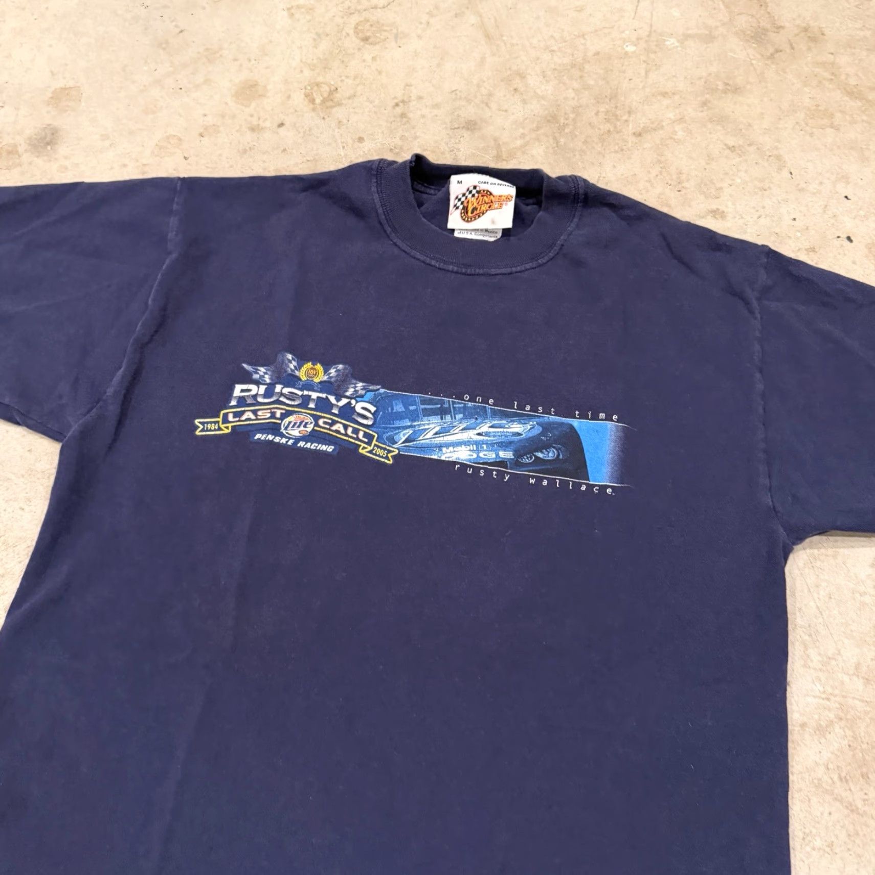 Rusty VINTAGE Rusty Wallace Penske Racing T Shirt Medium 2005 NASCAR Last Call Shirt Mens Blue 90s Cars Retro Nike Size US M / EU 48-50 / 2 - 2 Thumbnail
