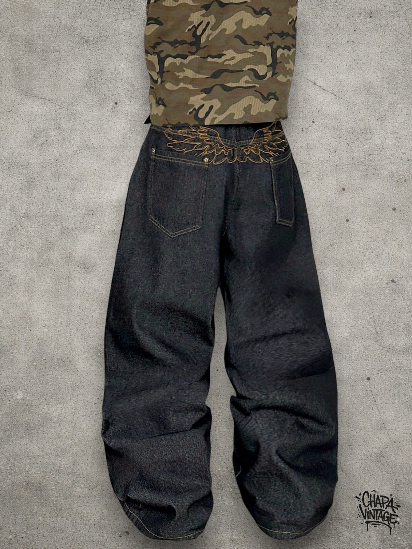 Vintage Baggy dark blue jeans Size US 32 / EU 48 - 4 Thumbnail