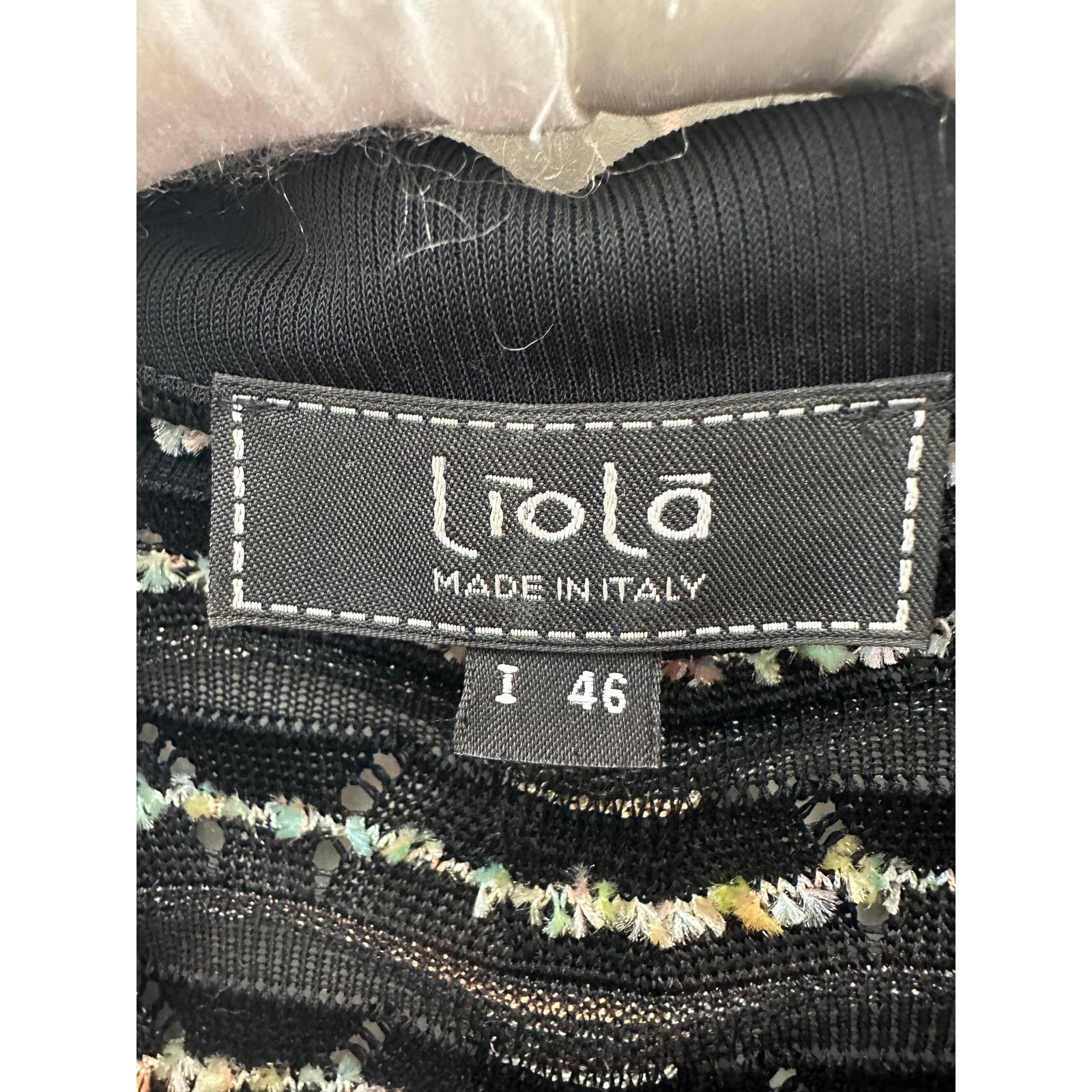 Vintage LIOLA | Vintage Black Striped Polo Short Sleeve Cardigan Top Size L / US 10 / IT 46 - 6 Thumbnail
