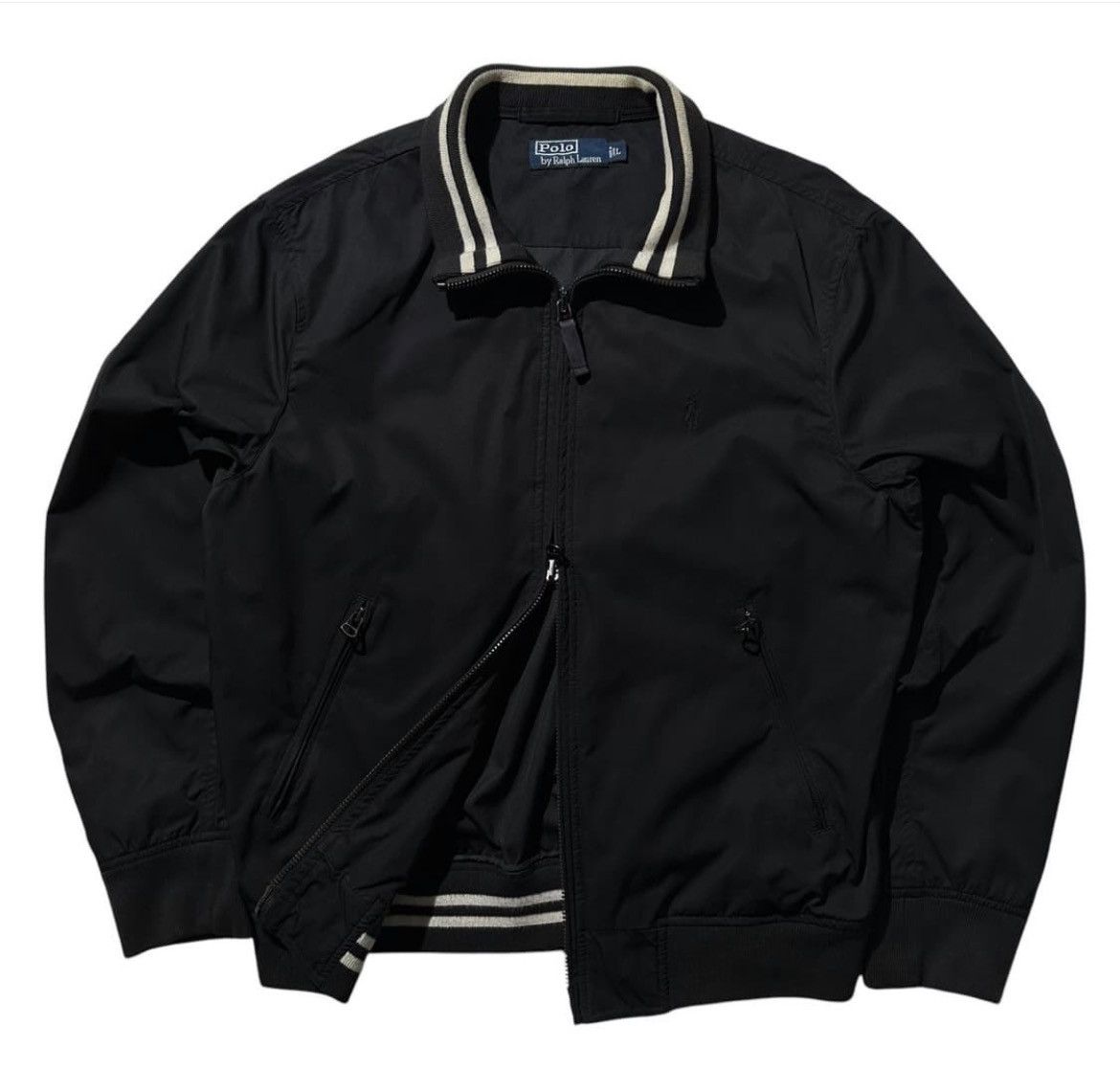 Polo Ralph Lauren Vintage Polo Ralph Lauren Black On Black Logo Jacket Black Size US XL / EU 56 / 4 - 1 Thumbnail