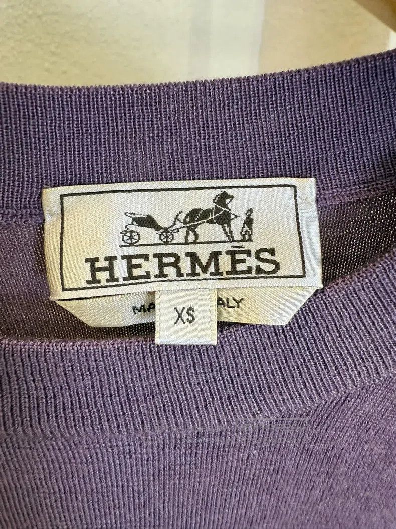 Hermes Hermes Purple Crewneck Knit Sweater Size US XS / EU 42 / 0 - 3 Thumbnail