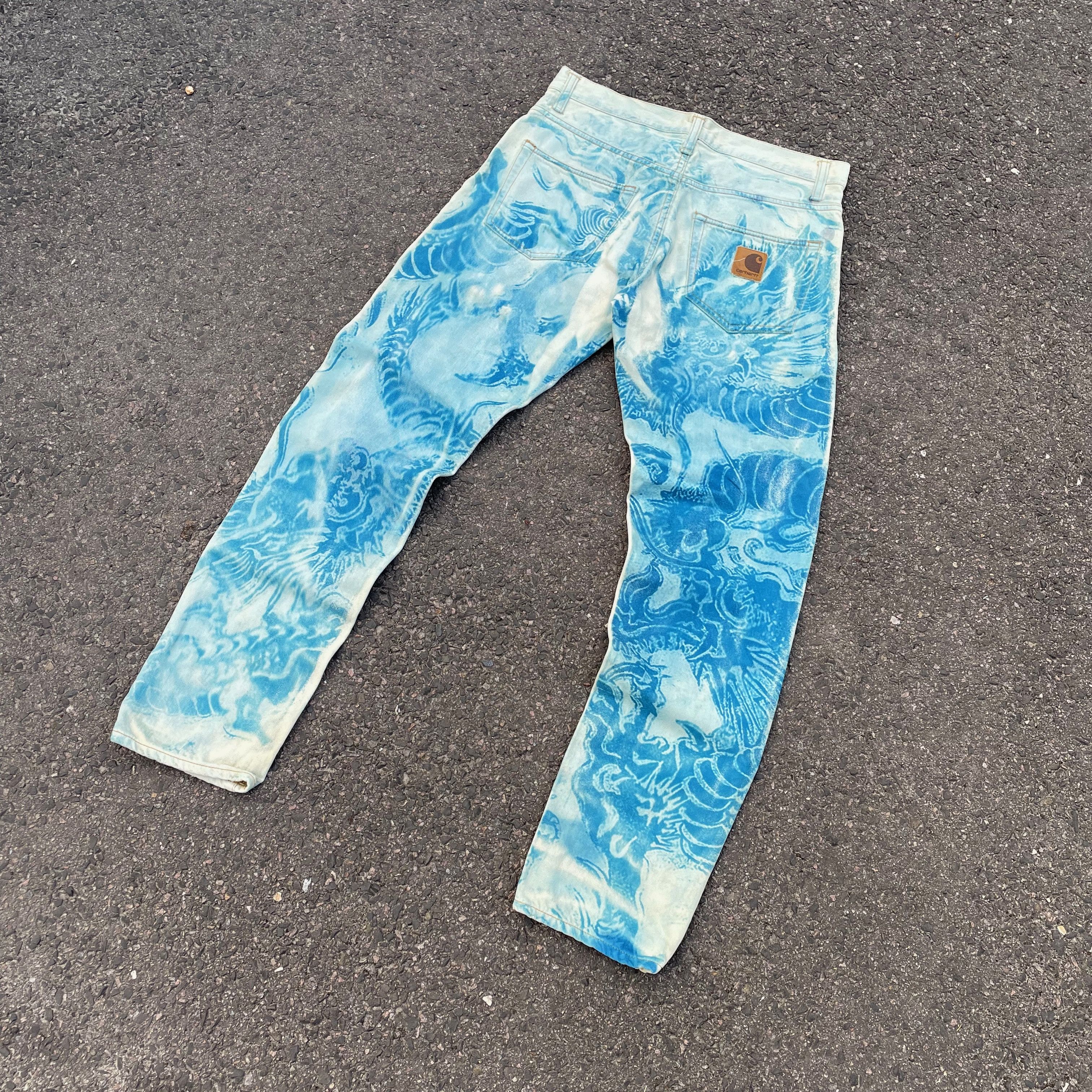 Carhartt Custom Carhartt 30x32 Blue Graphic Pants Y2K Grunge Art Size US 30 / EU 46 - 3 Thumbnail