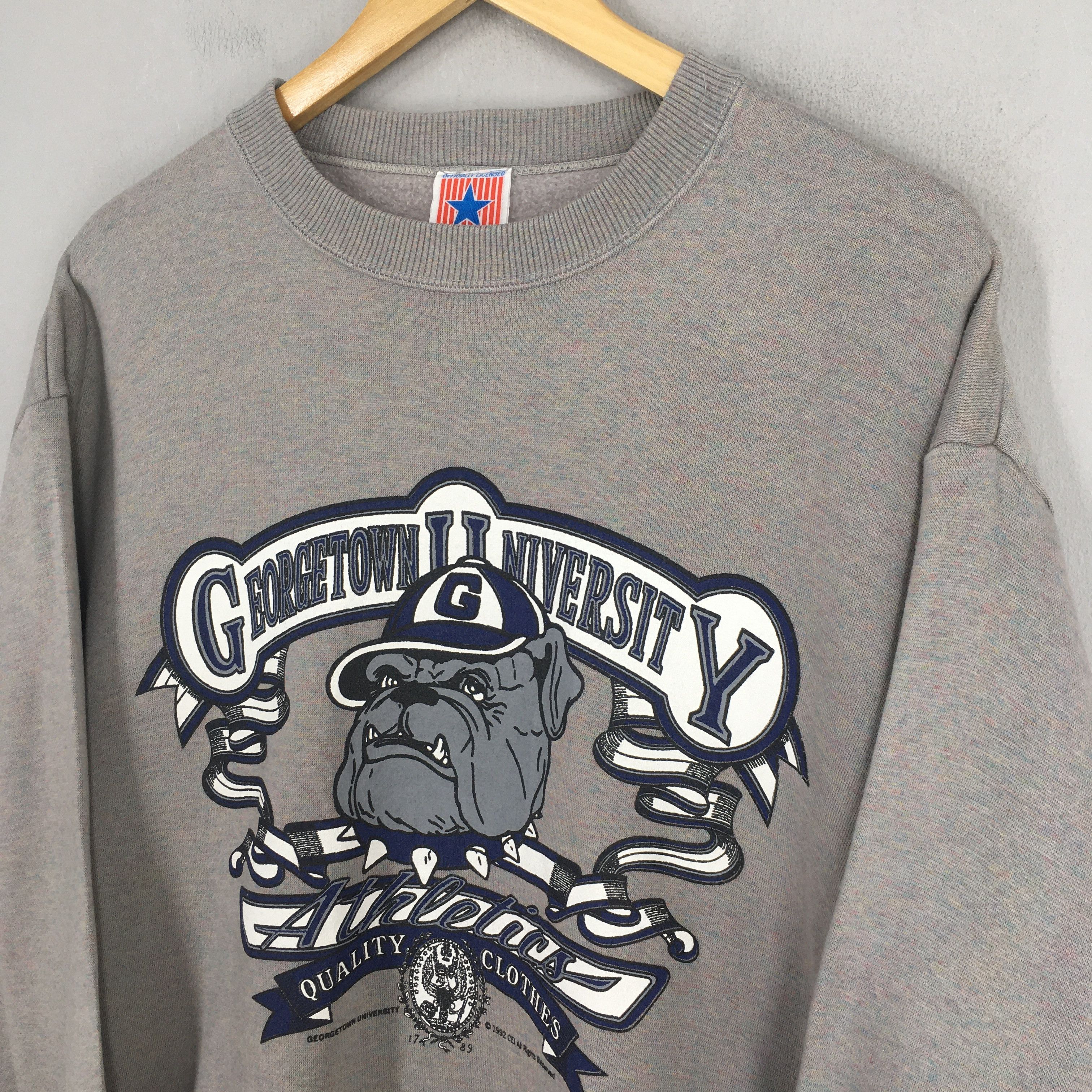NCAA Vintage 90s Georgetown University Gray Sweatshirt Large Size US L / EU 52-54 / 3 - 3 Thumbnail