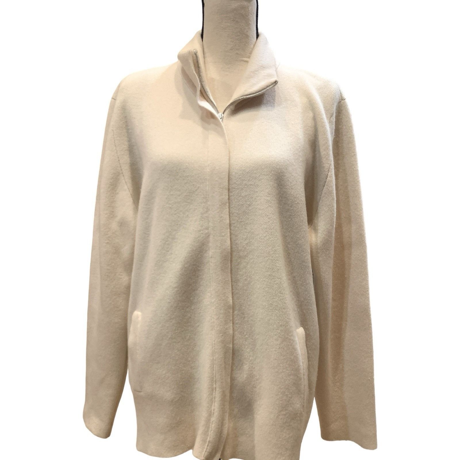 Johnstons Of Elgin Johnstons of Elgin 100% Scottish Cashmere Full-Zip Cardigan Size L / US 10 / IT 46 - 1 Thumbnail