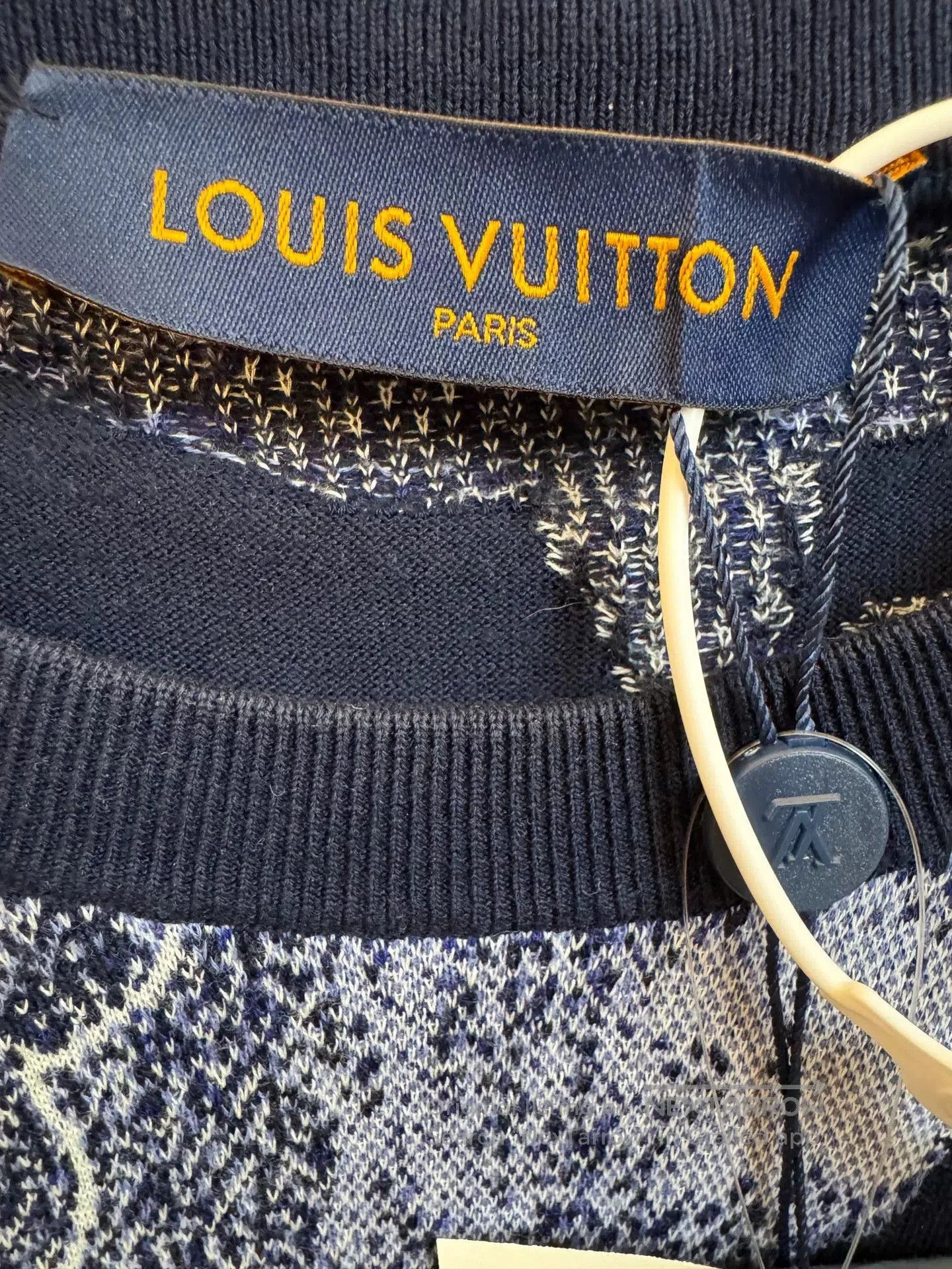 Louis Vuitton Louis Vuitton Blue Ink-Patterned Knit Tee. Size US M / EU 48-50 / 2 - 3 Thumbnail