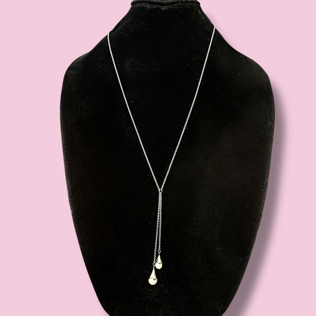 Ann Taylor Ann Taylor silver tone pearl flowers lariat necklace Size ONE SIZE - 1 Thumbnail