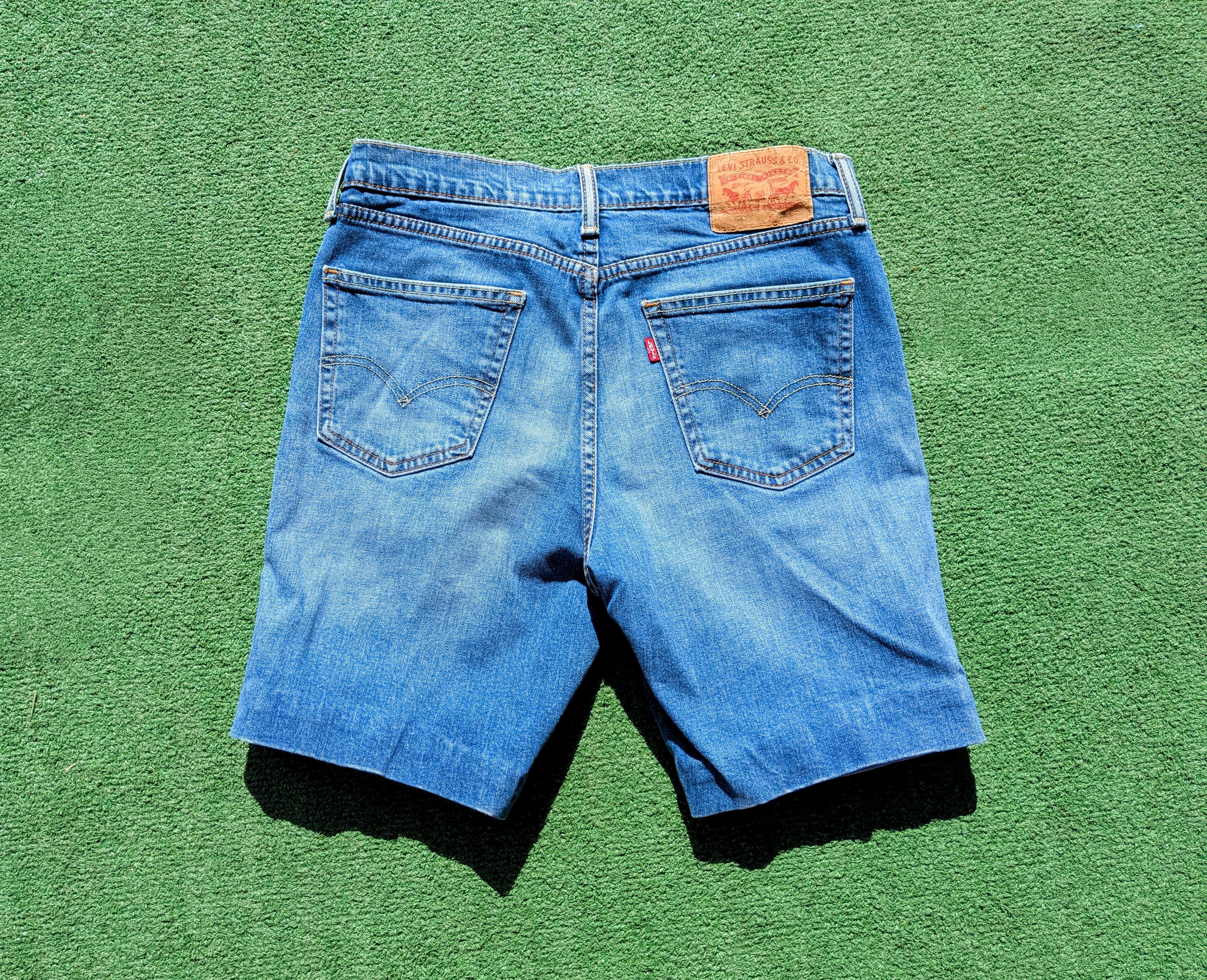 Levi's Levis 541 Jean Shorts HEMMED Dark Wash Denim Red Tab Jorts Size US 33 - 1 Thumbnail