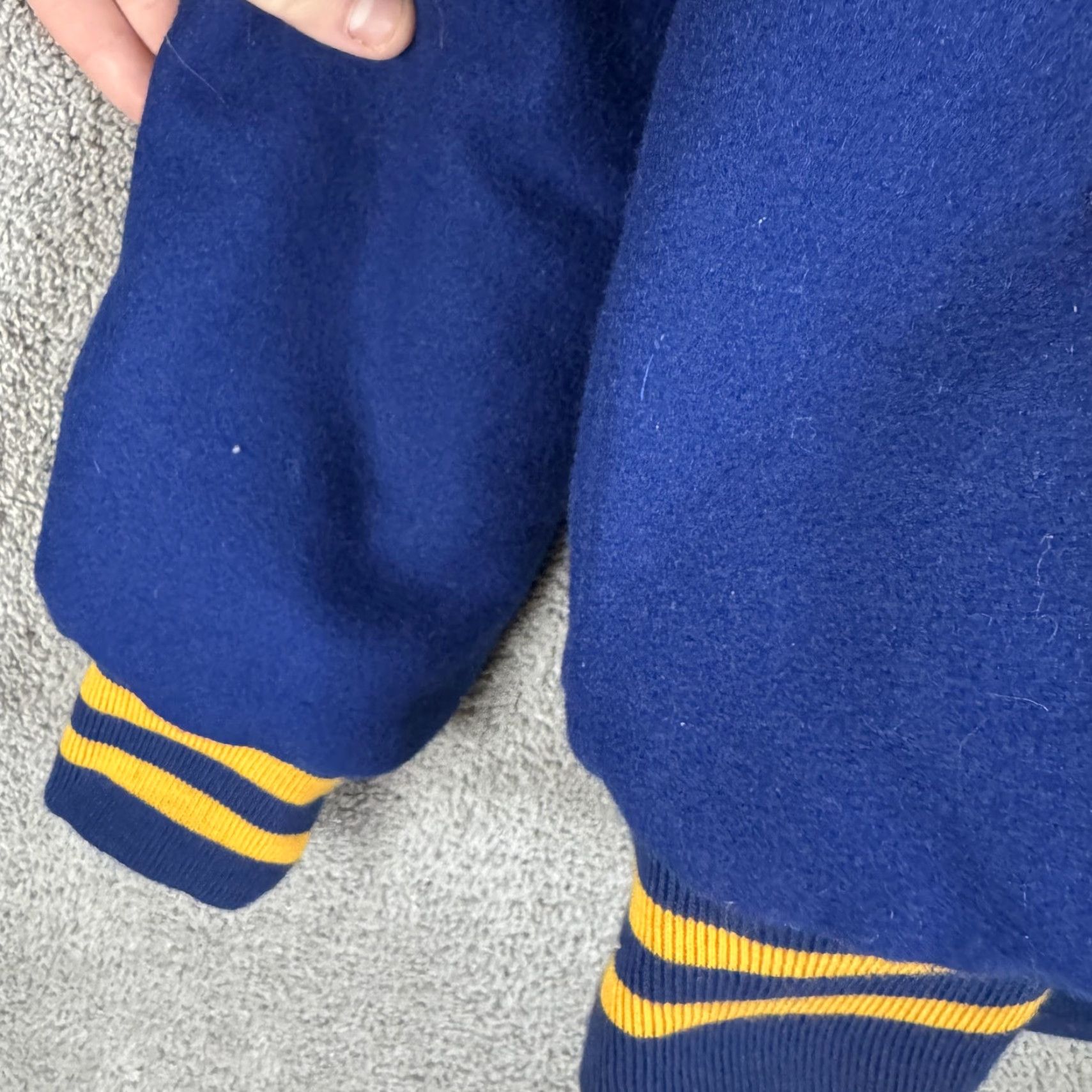 Holloway Holloway Varsity Jacket Mens M Blue Wool Hooded Sandburg School Made USA Size US M / EU 48-50 / 2 - 2 Thumbnail