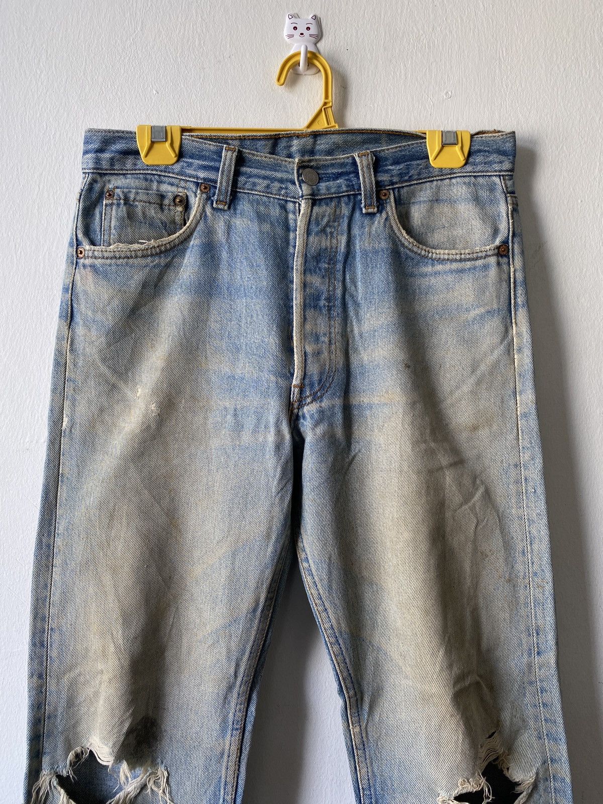 Levi's Vintage Levi’s 501 Top Button 524 Distressed Denim Size US 30 / EU 46 - 3 Thumbnail