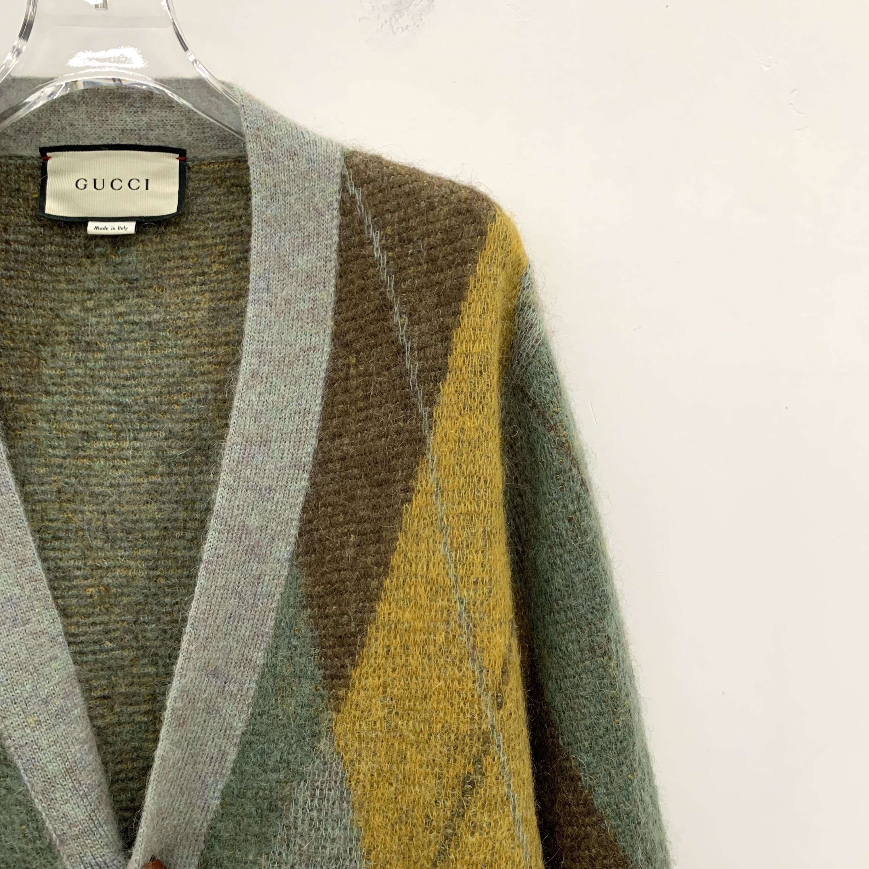 Gucci Gucci Cardigan – Plaid Mohair V-Neck Knit (Size XS) Size US XS / EU 42 / 0 - 5 Thumbnail