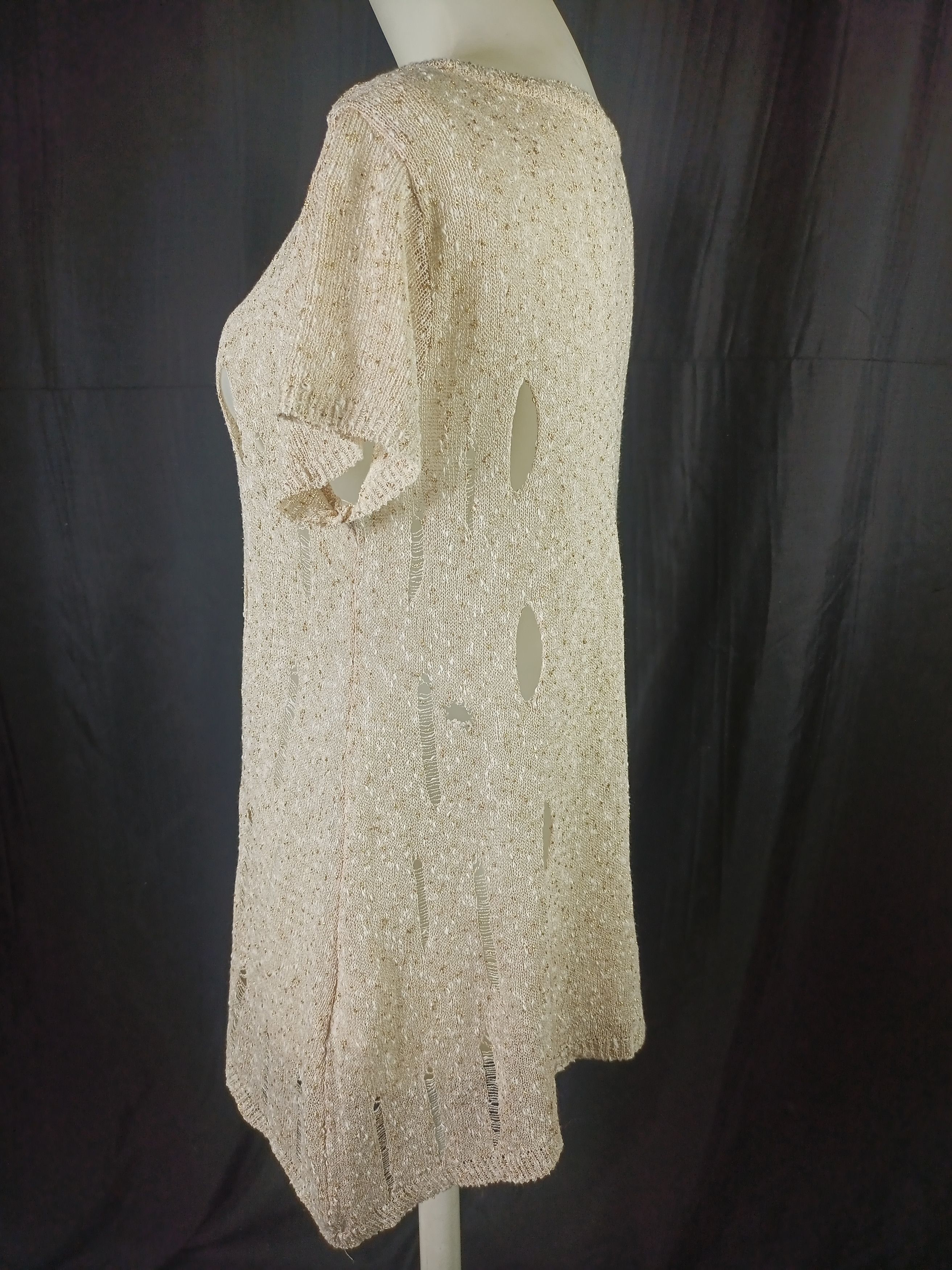 Japanese Brand JOINUS Distressed Glittery Knited Top Size XL / US 12-14 / IT 48-50 - 18 Thumbnail