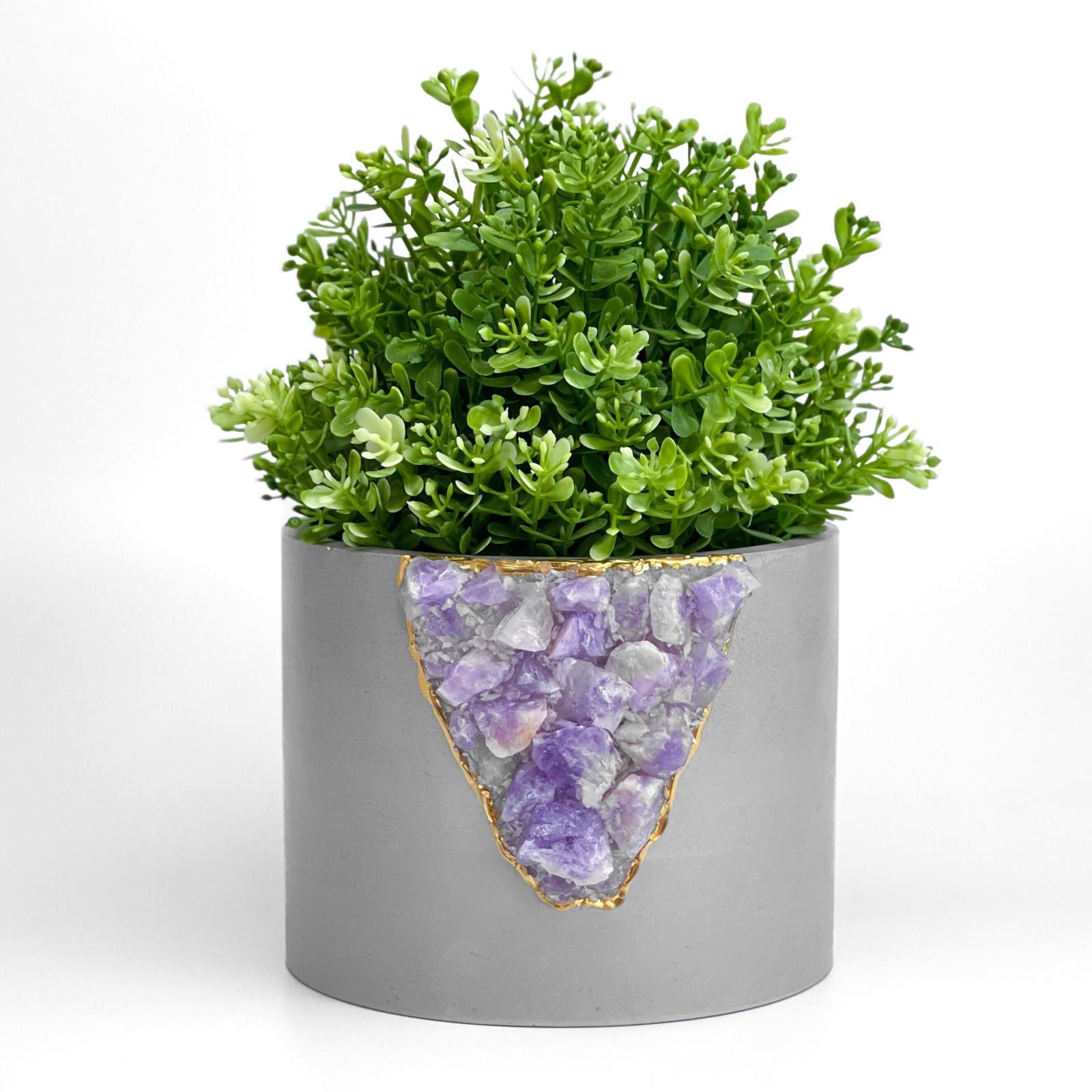 Other Large Geode Planter Big Amethyst Crystal Planter Pot Purple Size ONE SIZE - 2 Thumbnail