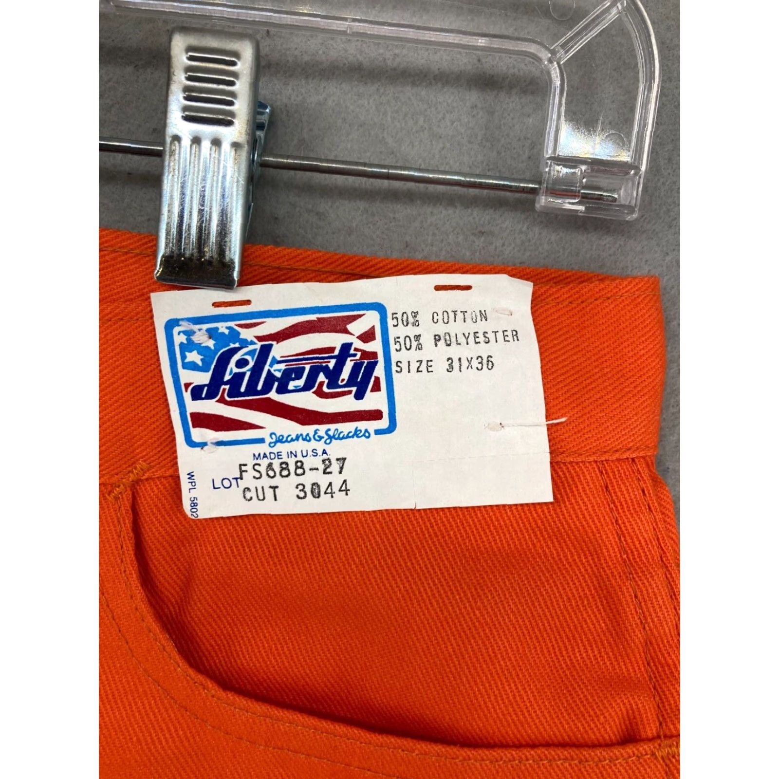 Vintage VINTAGE Liberty Work Pants 31x36 Orange Denim Straight Fit NWT USA Mens Size US 31 - 5 Thumbnail