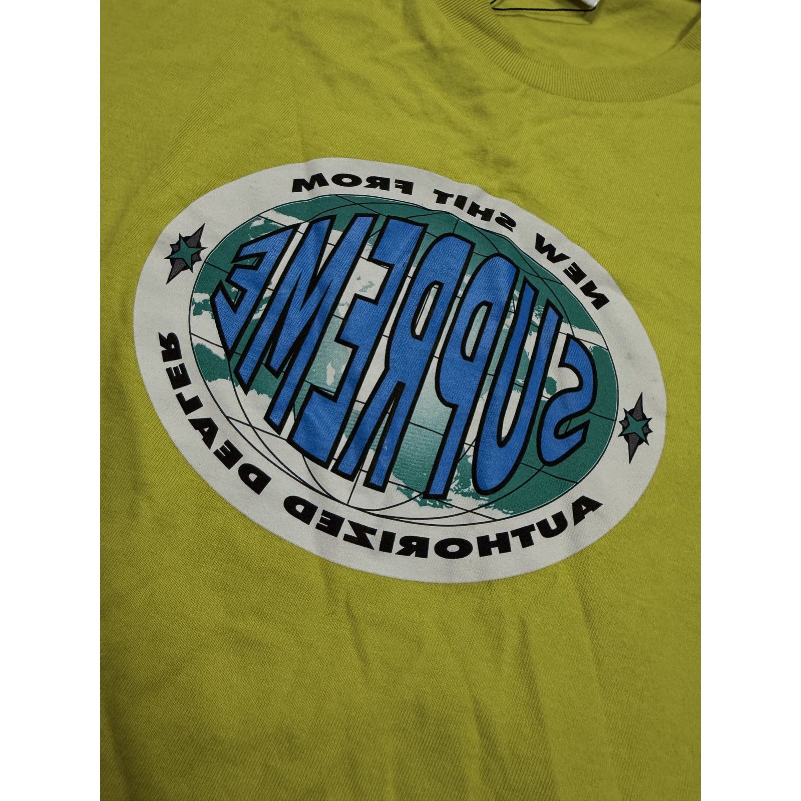Supreme Supreme Tee Lime Blue Used Medium Size US M / EU 48-50 / 2 - 2 Thumbnail