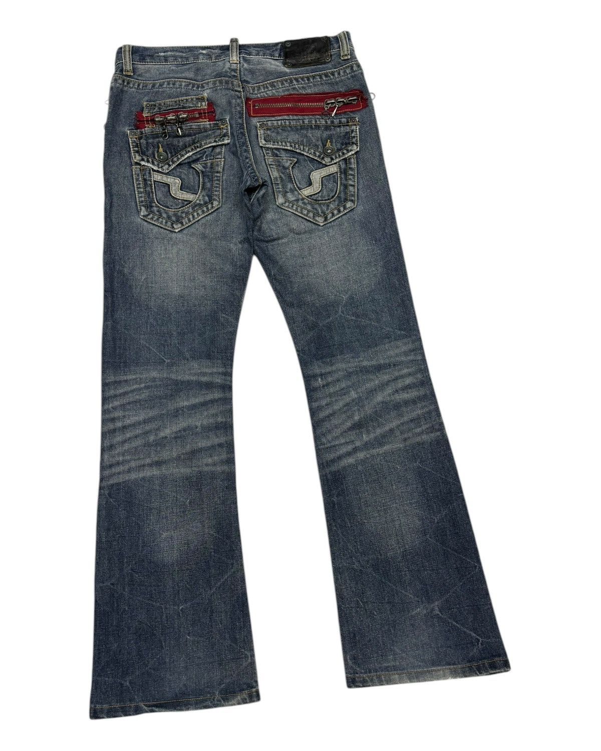 If Six Was Nine SEMANTIC DESIGN FLARED JEANS DISTRESSED DENIM Size US 31 - 4 Thumbnail