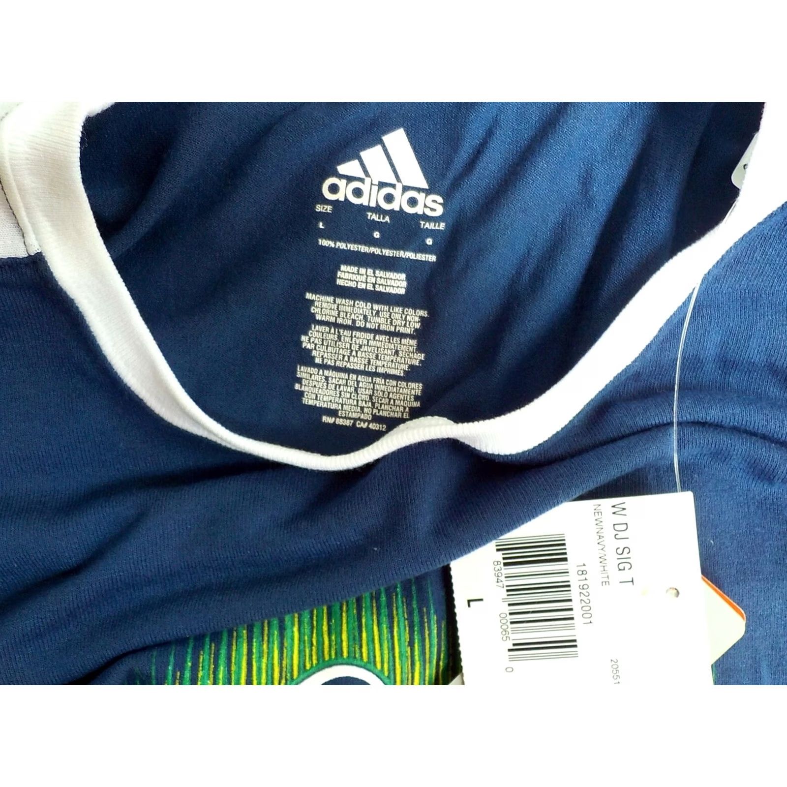Adidas ADIDAS DALE JR. Signature Short Sleeve T Shirt Navy Green White SZ LARGE NWT Size L / US 10 / IT 46 - 3 Thumbnail