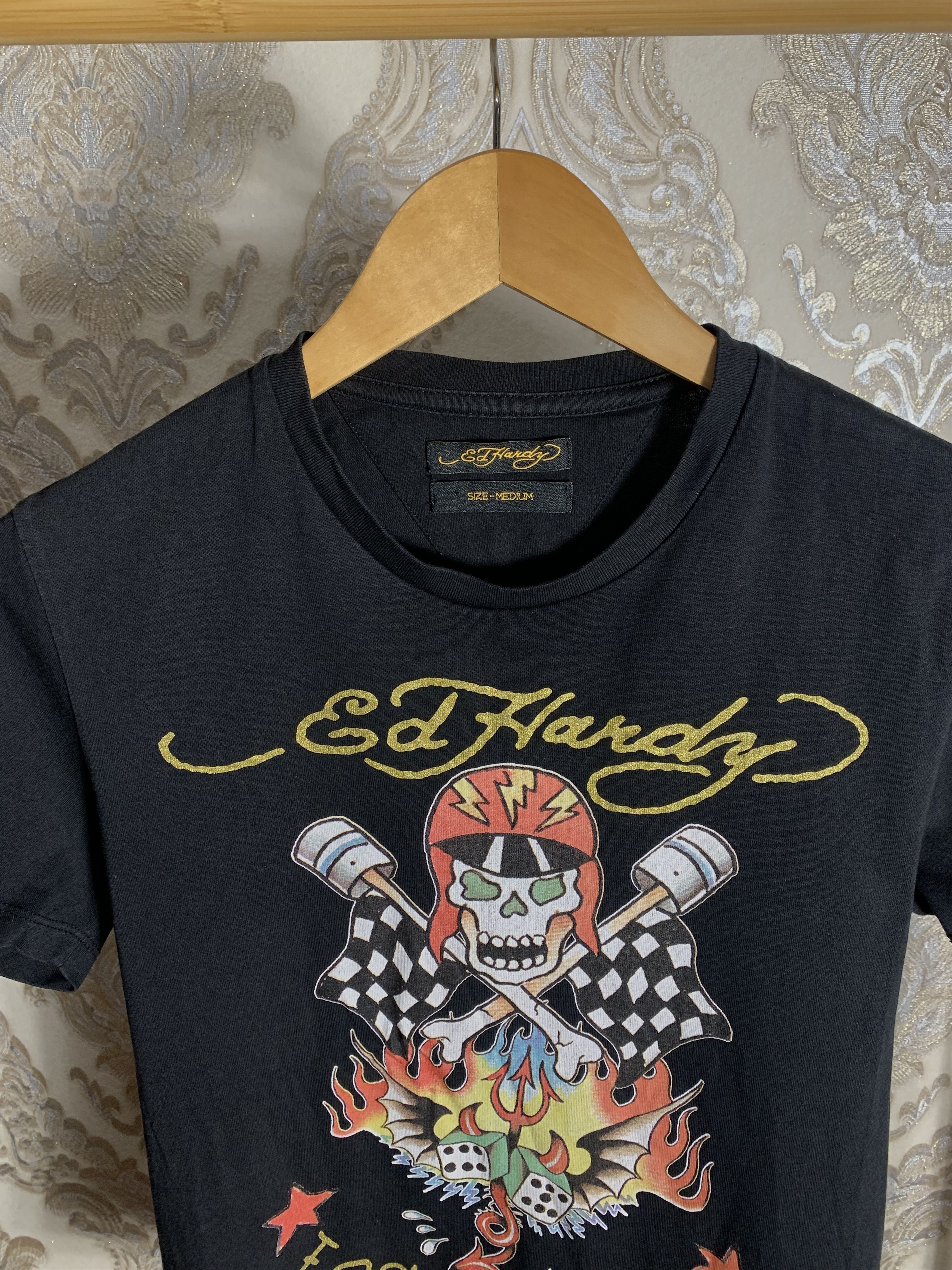 Ed Hardy VINTAGE ED HARDY PISTON HEAD DESIGNER T-SHIRT JAPAN STYLE Size US M / EU 48-50 / 2 - 2 Thumbnail