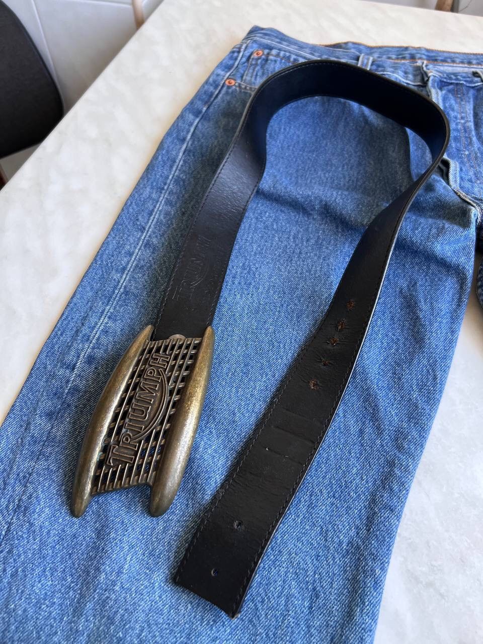 Japanese Brand Triumph motorcycle 2000s vintage leather bike moto belt y2k Size ONE SIZE - 9 Thumbnail