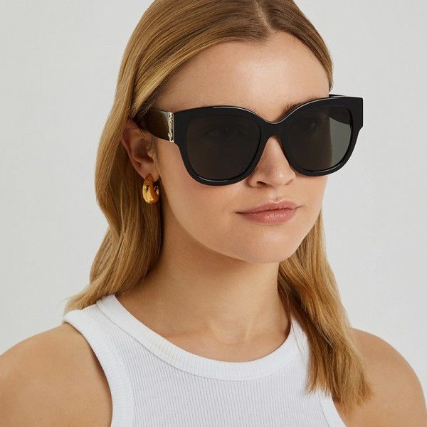 Saint Laurent Paris NEW Saint Laurent SLM95/F 001 Black Grey Women Sunglasses Size ONE SIZE - 12 Thumbnail