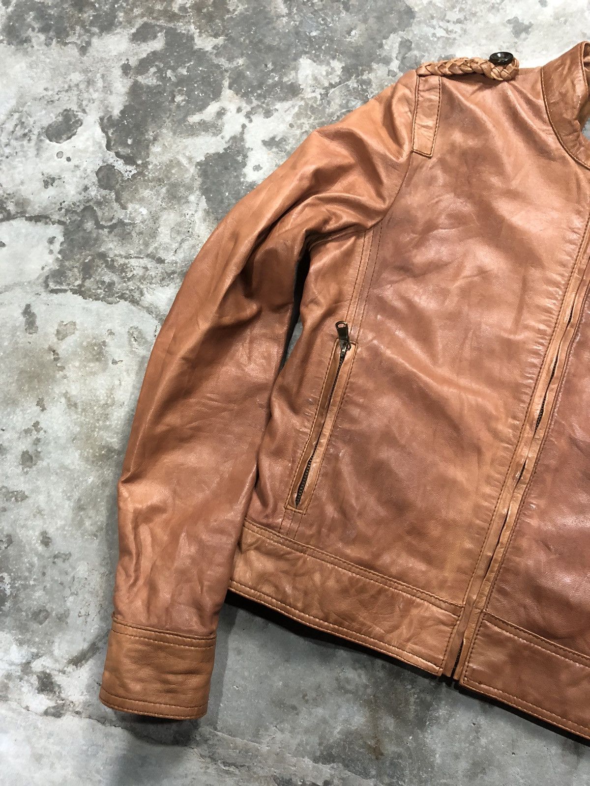 Zara Zara Sheepskin Biker Leather Jacket Size S / US 4 / IT 40 - 3 Thumbnail