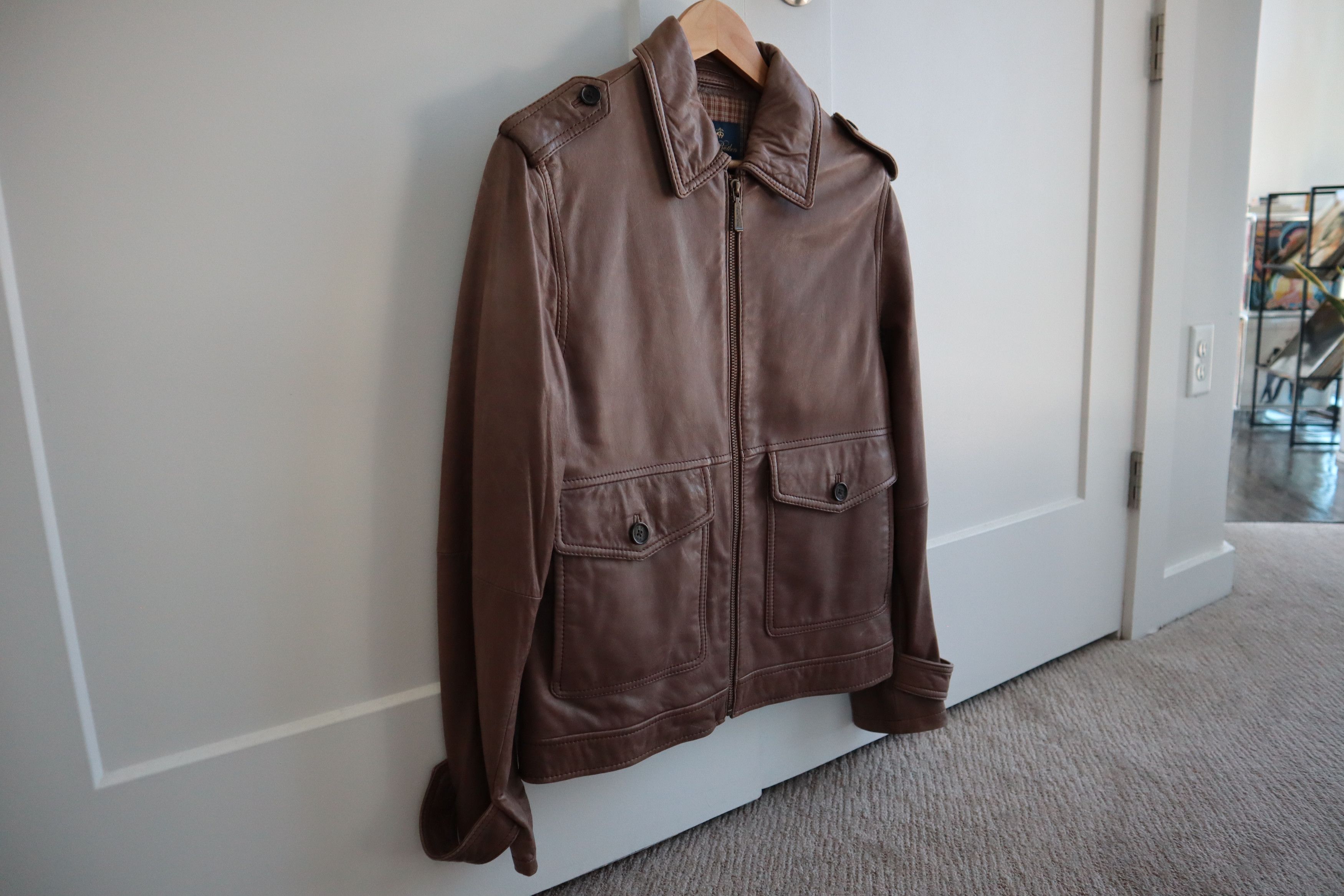 Brooks Brothers Light Weight Leather Jacket Size US S / EU 44-46 / 1 - 3 Thumbnail