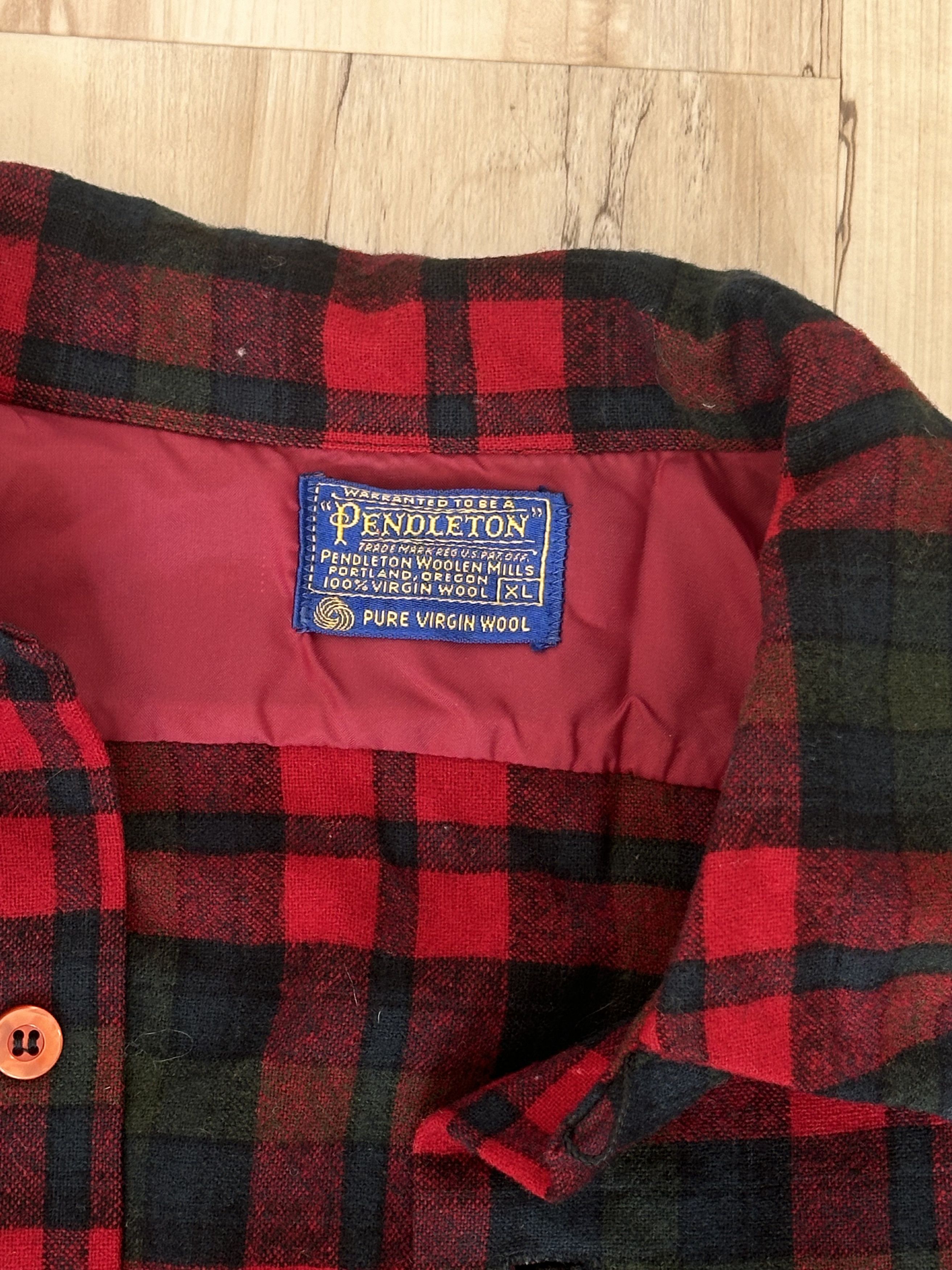Pendleton Vintage Pendleton Red Plaid Wool Flannel Button Up XL Size US XL / EU 56 / 4 - 2 Thumbnail