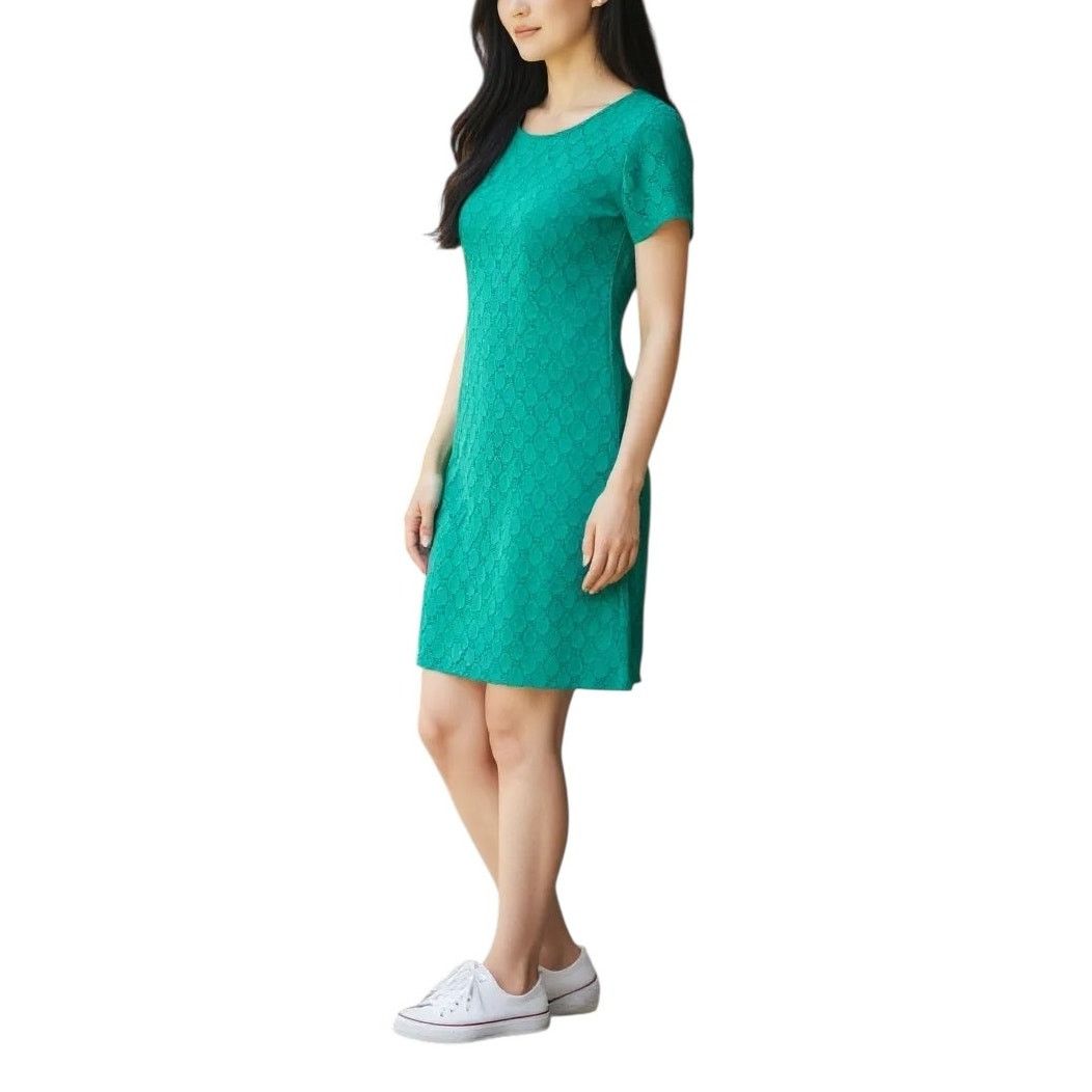 Isaac Mizrahi Isaac Mizrahi Green Knit Eyelet Shift Dress XL NWT Designer Size XL / US 12-14 / IT 48-50 - 1 Thumbnail