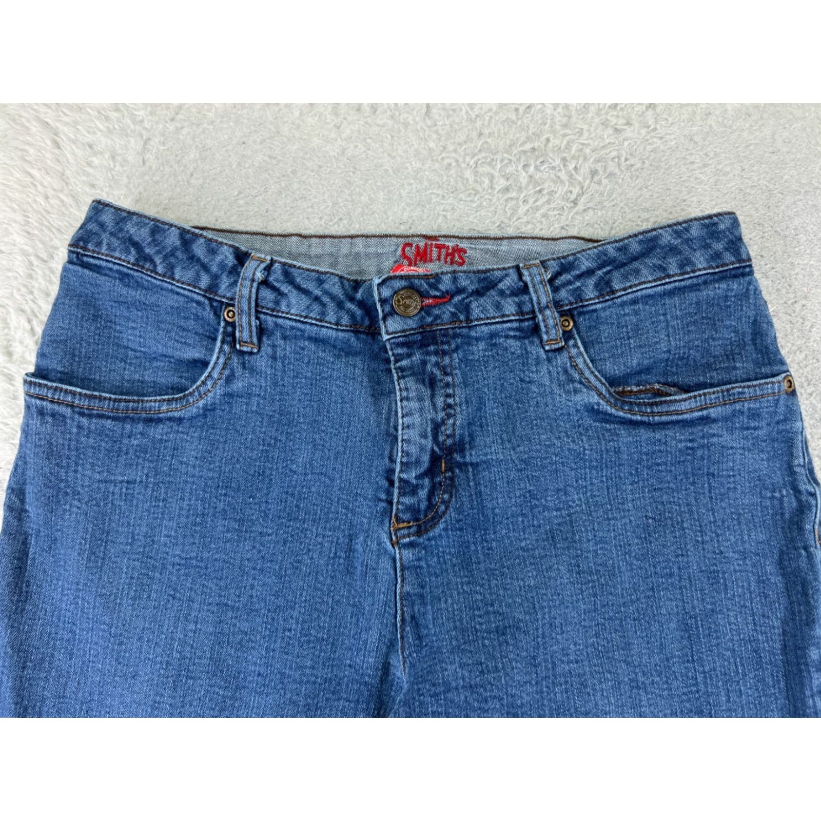 Vintage Smiths Jeans Women Jeans Bootcut Mid Rise 29x29 Blue Denim Cotton Blend 10 Regular 5-Pocket Size 32" / US 10 / IT 46 - 4 Thumbnail