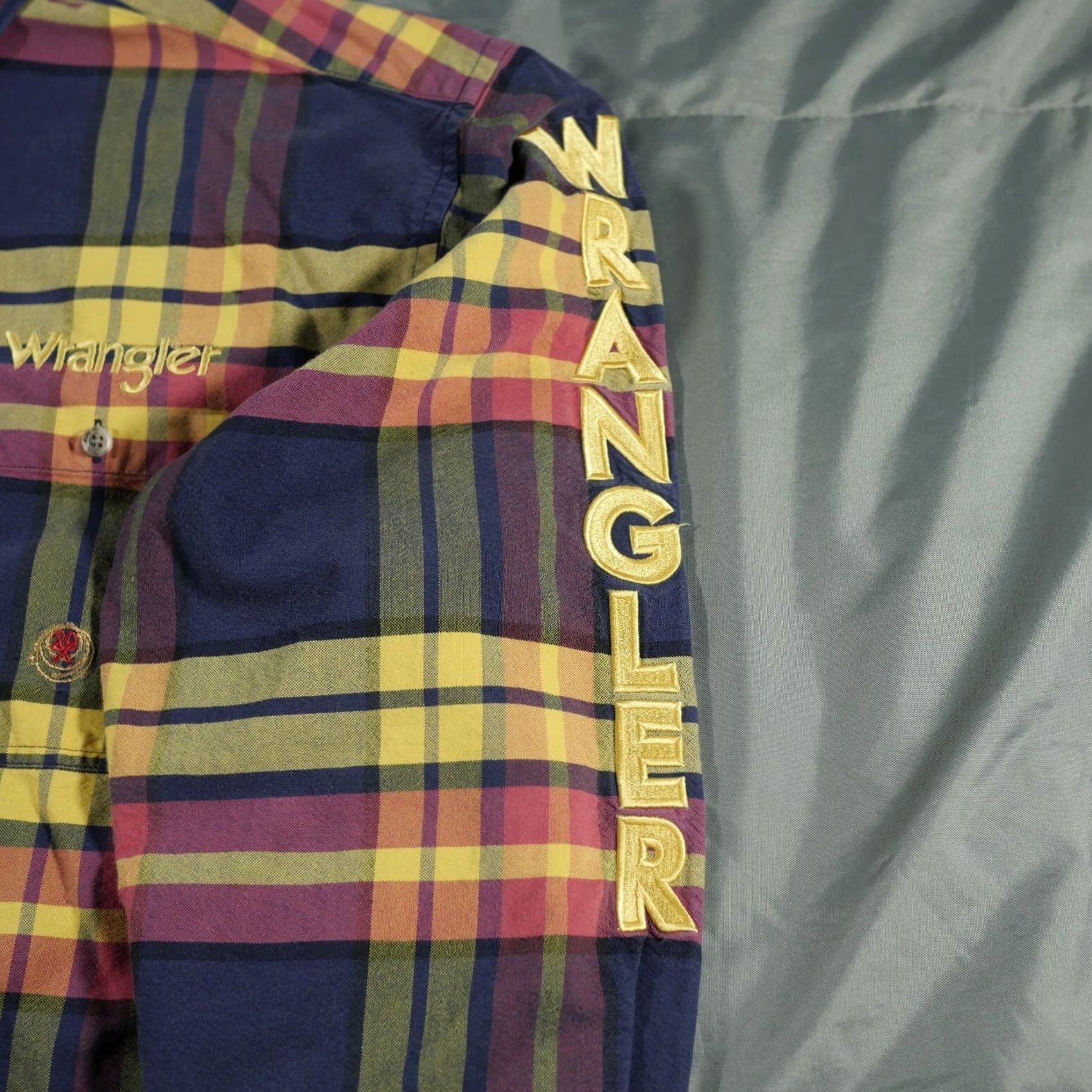 Wrangler Wrangler Twenty X Shirt Mens XL Blue Plaid Western USA Cowboy Rancher Rodeo Button-Up Long Sleeve Size US XL / EU 56 / 4 - 2 Thumbnail