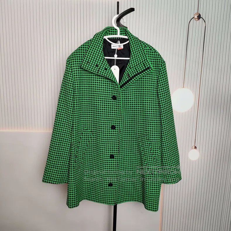Balenciaga Balenciaga Green Houndstooth Knit Jacket Size 36 Size XS / US 0-2 / IT 36-38 - 1 Thumbnail