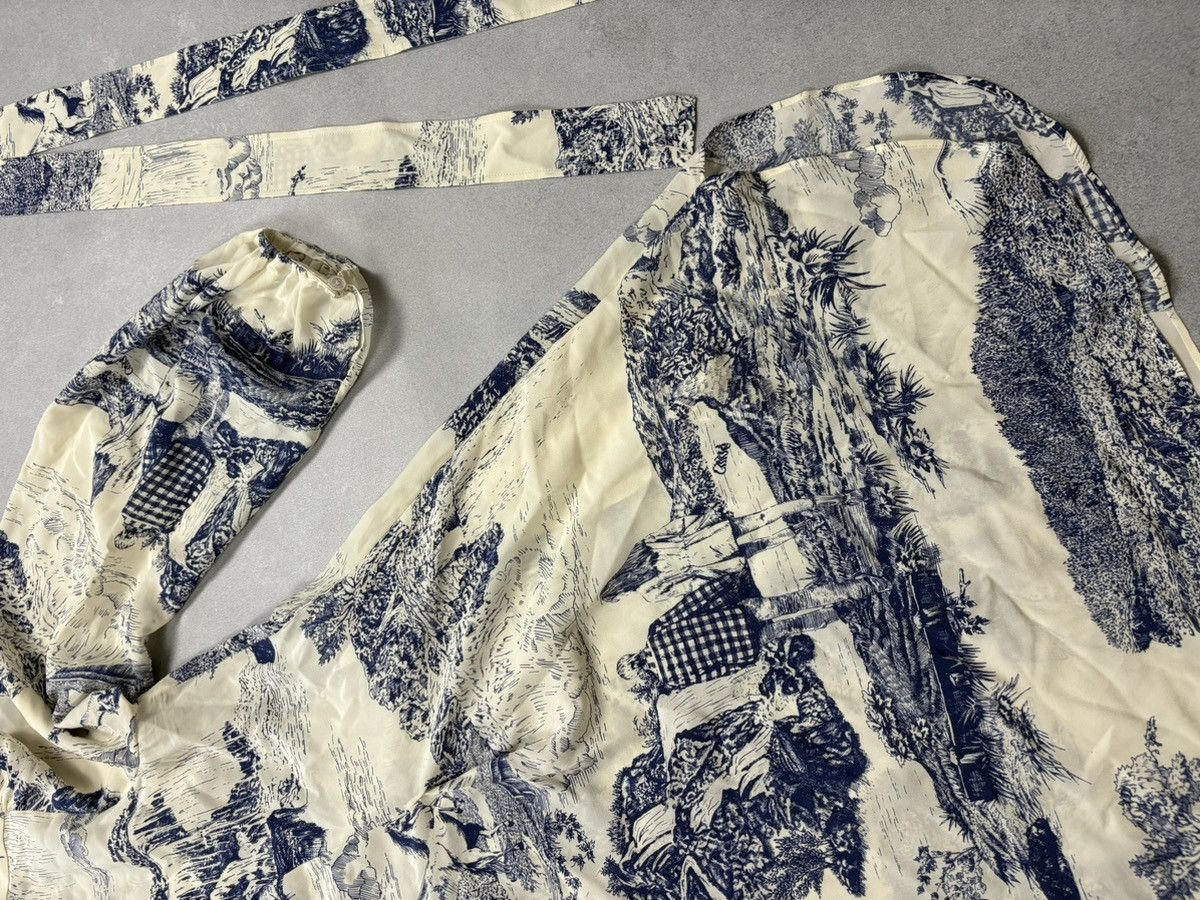 Chloe Arhival Chloé White & Blue Silk Toile Print Dress France 40 Size M / US 6-8 / IT 42-44 - 7 Thumbnail