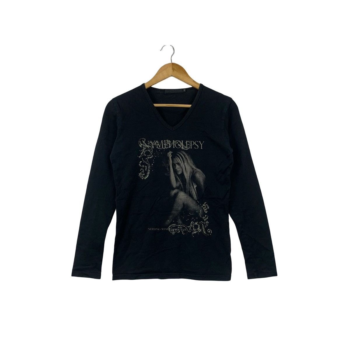 Vintage Vintage Y2K FUGA JAPAN Nympholepsy Rhinestone Tee Shirt Top Size S / US 4 / IT 40 - 1 Thumbnail