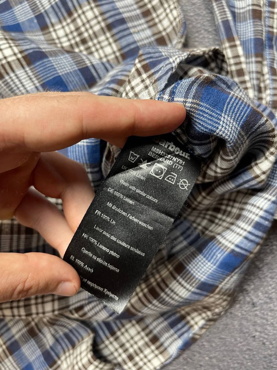 Barbour Barbour Mens Blue Tailored Checked Shirt Size M Size US M / EU 48-50 / 2 - 3 Thumbnail