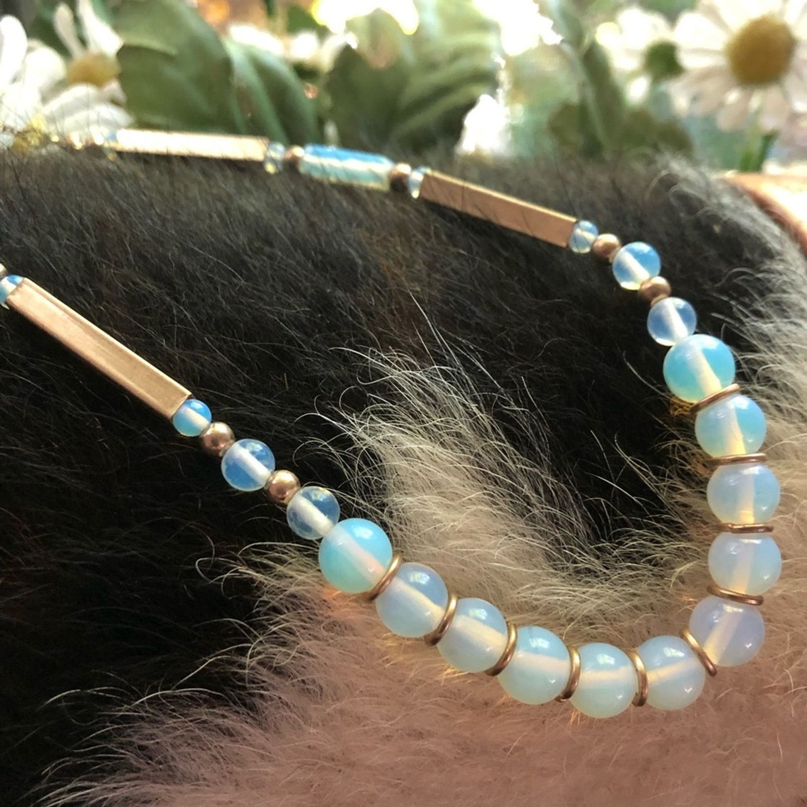 Jewelry Elegant opalescent bead gold bar long length necklace Size ONE SIZE - 5 Thumbnail