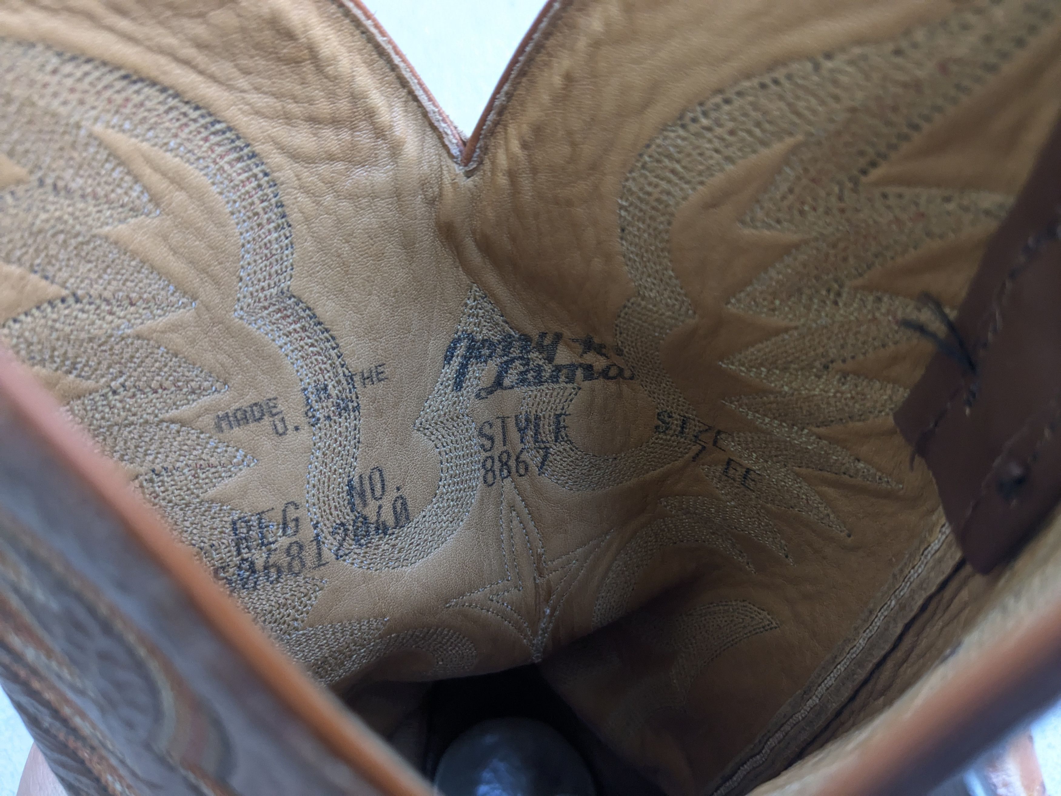 Genuine Leather Tony Lama Cowboy Boots Brown 7 Wide Vintage Ostrich Leather Size US 7 / EU 40 - 8 Thumbnail