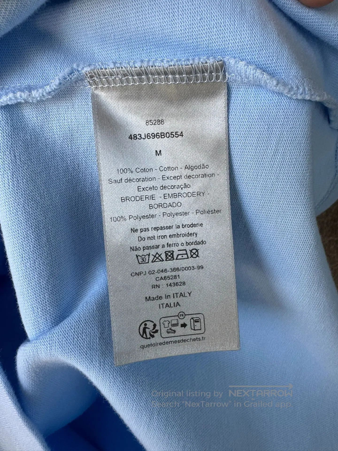 Dior Dior Embroidered Blue Short Sleeve Shirt. Size US M / EU 48-50 / 2 - 8 Thumbnail