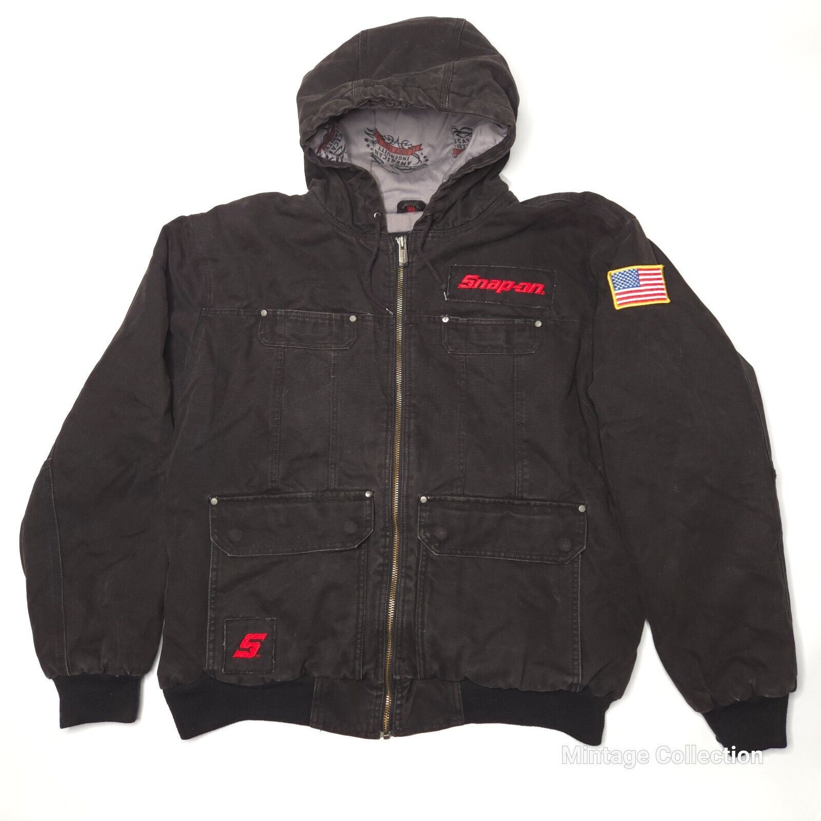 Other SNAP ON EMBROIDERED BLACK WORKWEAR INSULATED CANVAS JACKET Size US XL / EU 56 / 4 - 2 Thumbnail