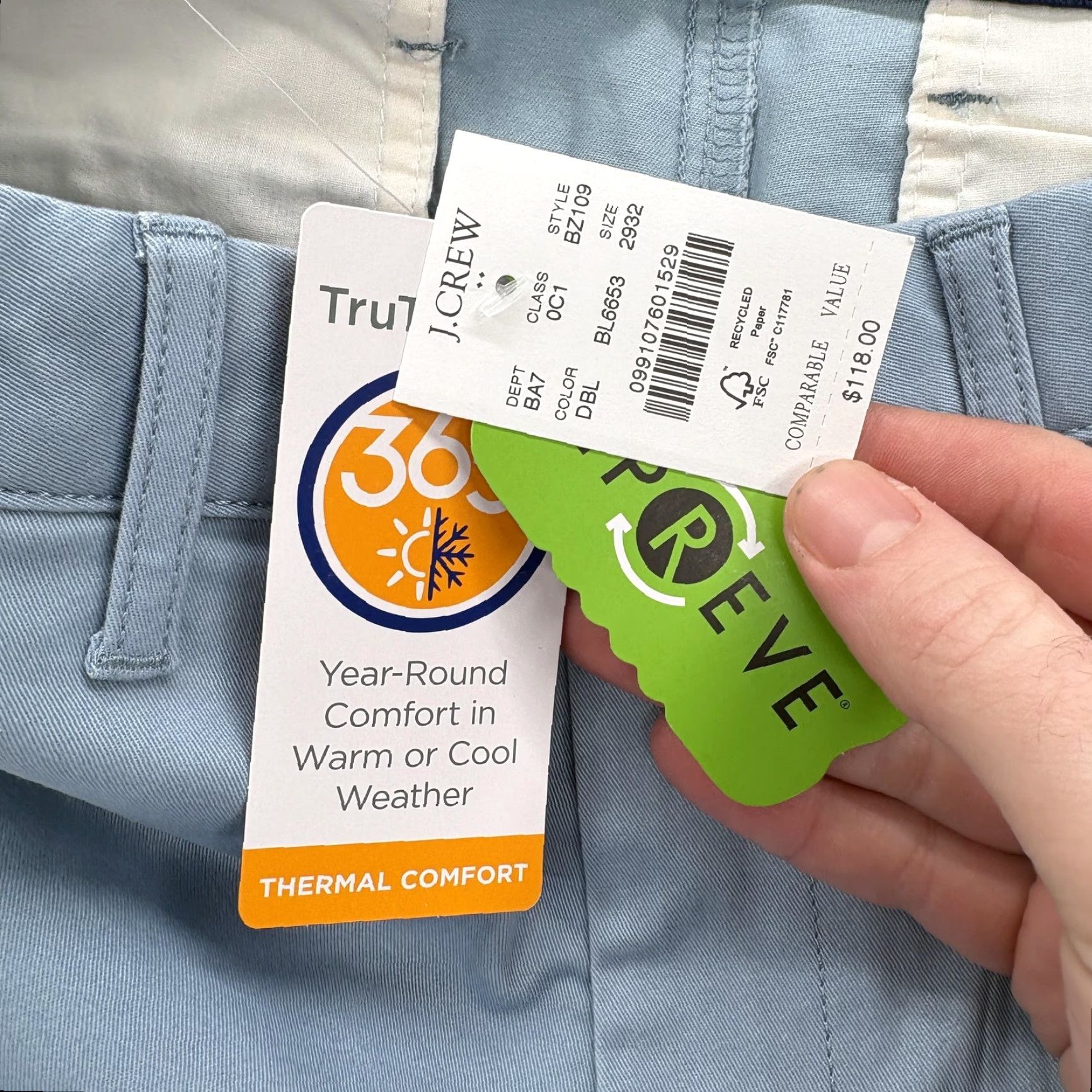 J.Crew J.Crew Flex TruTemp 365 Chino Pant Mens 29x32 Blue Slim Stretch Preppy Casual Size US 29 - 5 Thumbnail