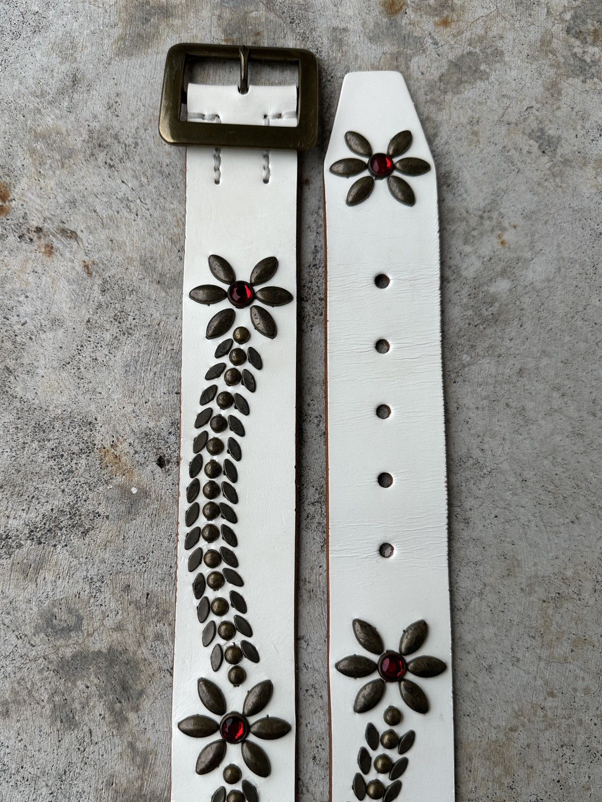 Hollywood Trading Company Western Studs gemstones leather navajo disco belt buckle htc Size ONE SIZE - 2 Thumbnail