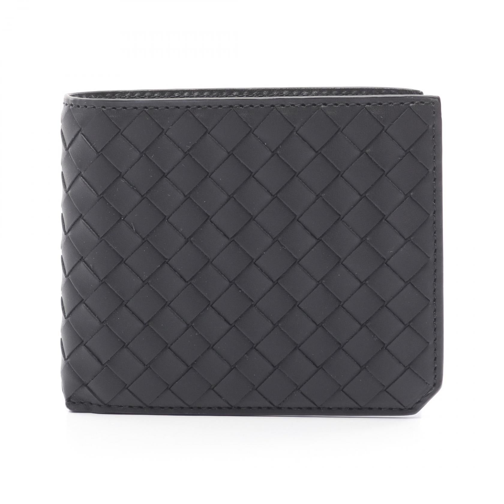 Bottega Veneta Bottega Veneta Intrecciato Piccolo Bi-Fold Wallet Leather Black Size ONE SIZE - 1 Thumbnail