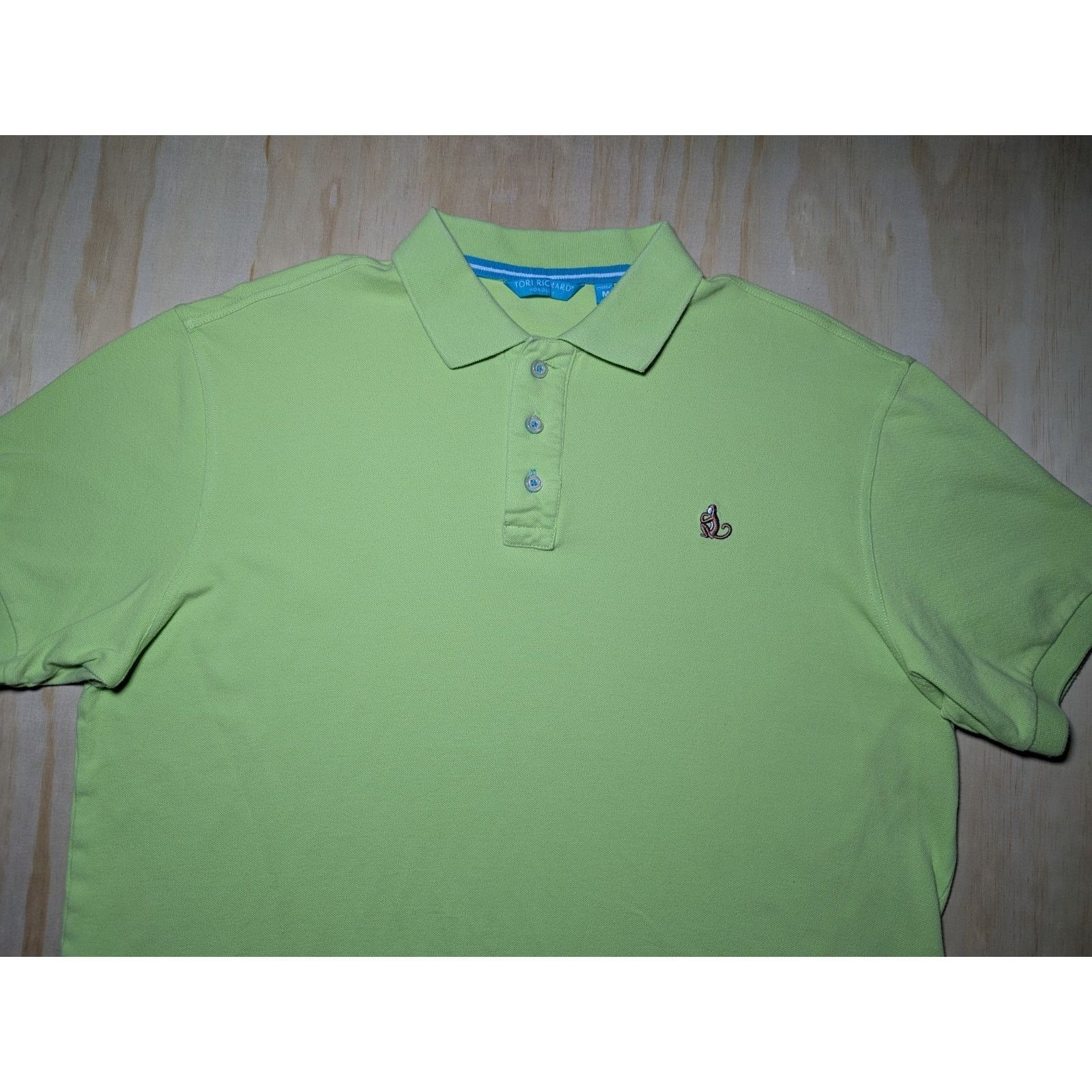 Tori Richard Tori Richard Men's Medium Polo Shirt Solid Pique Monkey Size US M / EU 48-50 / 2 - 3 Thumbnail