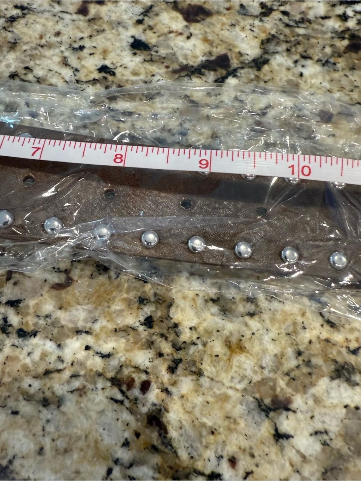 Other Brown faux leather western metal studded belt adjustable 43” Size ONE SIZE - 7 Thumbnail