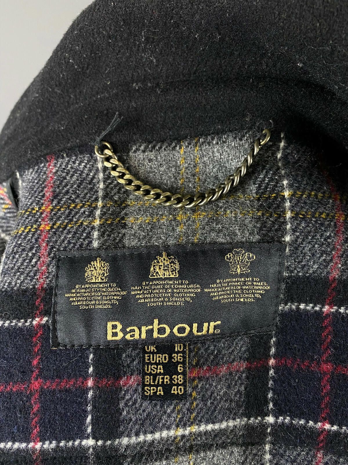 Barbour Barbor Black Wool Full Zip Toggle Buttons Coat Jacket Size 6 Size M / US 6-8 / IT 42-44 - 10 Thumbnail