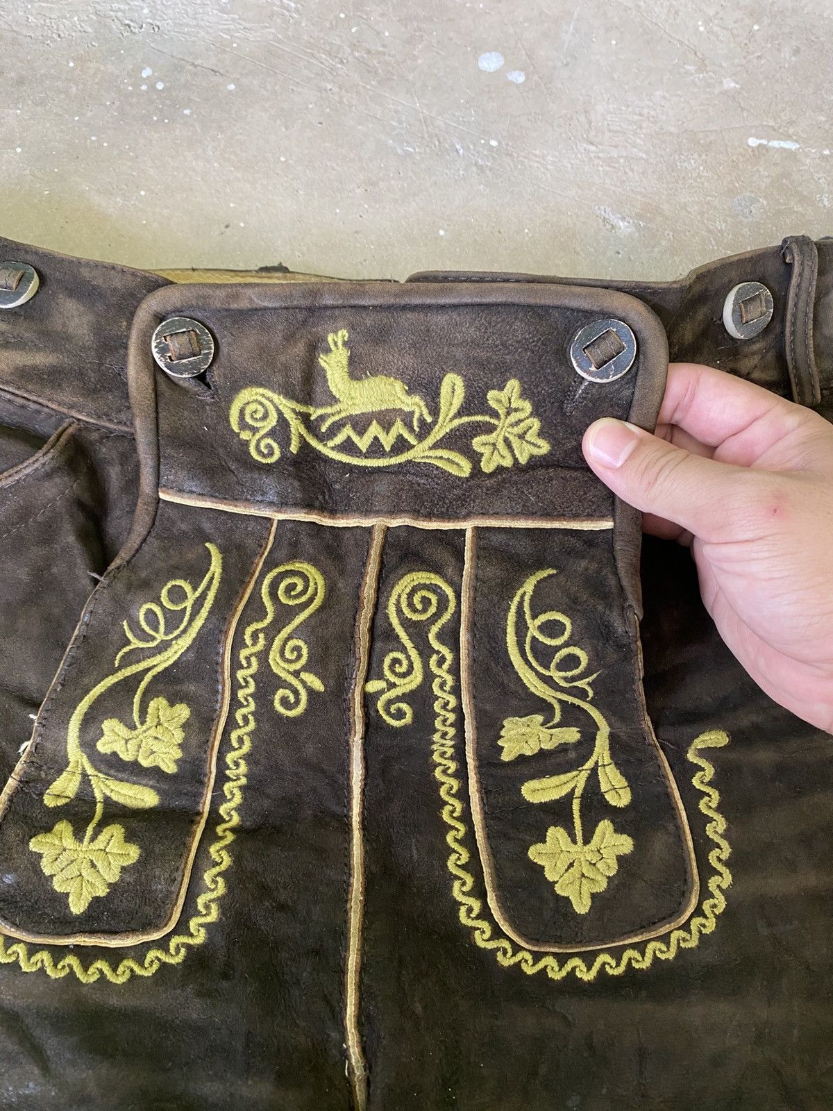 Vintage Vintage Almsach Embroidered Leather Lederhosen Size US 32 / EU 48 - 4 Thumbnail