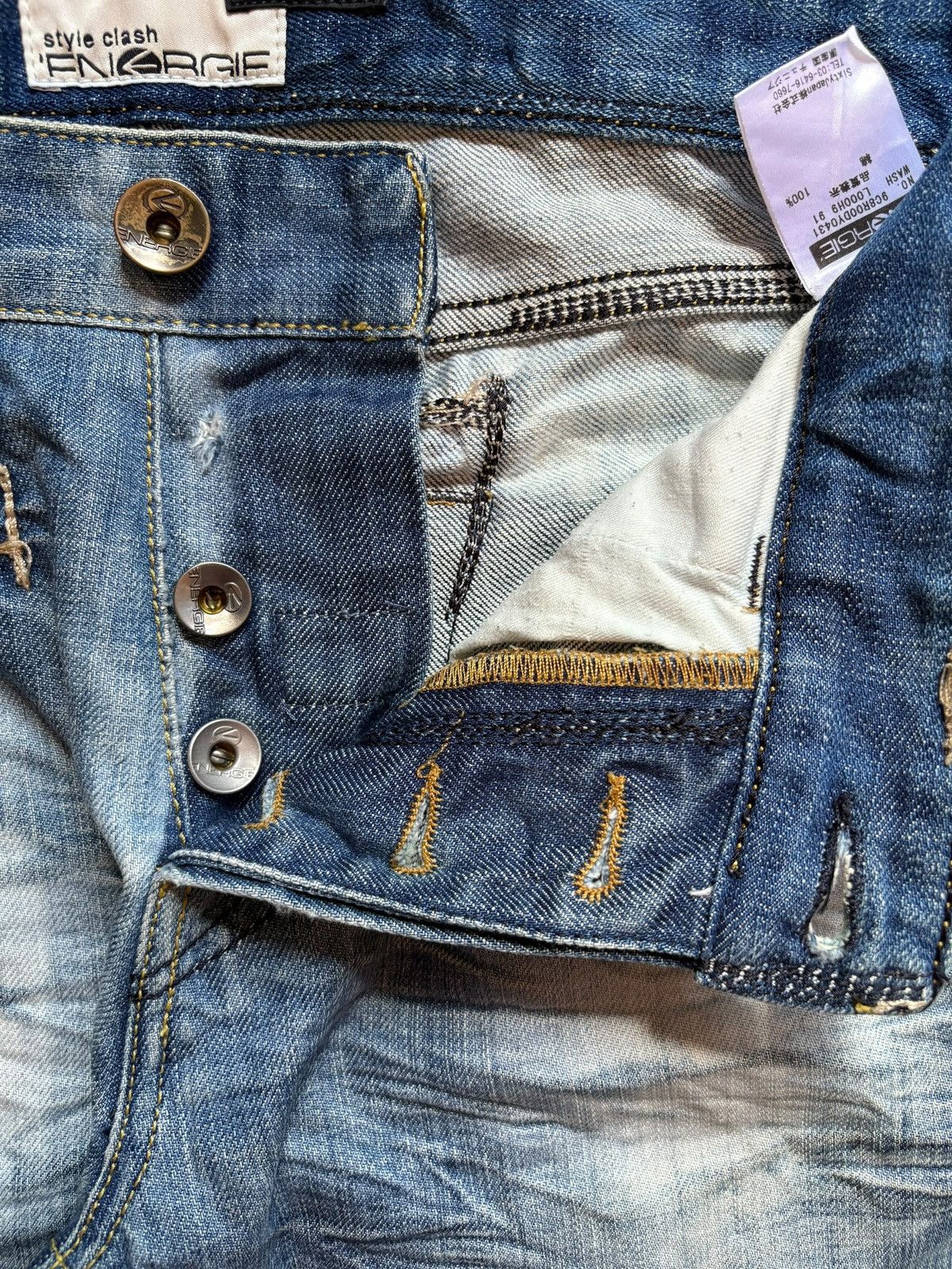 Japanese Brand Vintage Japanese Brand Bleached Acid Wash Ripped Baggy Jeans Size US 31 - 3 Thumbnail