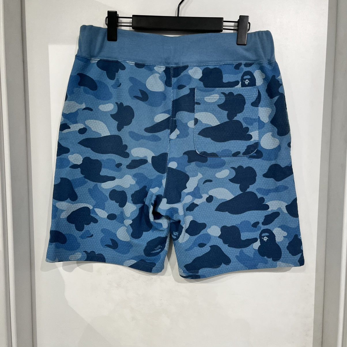 Bape Bape Honeycomb Camo Shark Shorts Blue Size US 34 / EU 50 - 2 Thumbnail