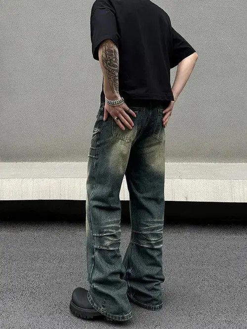 VIBE Gradient Blue Wide Leg Denim Jeans Size US 32 / EU 48 - 6 Thumbnail